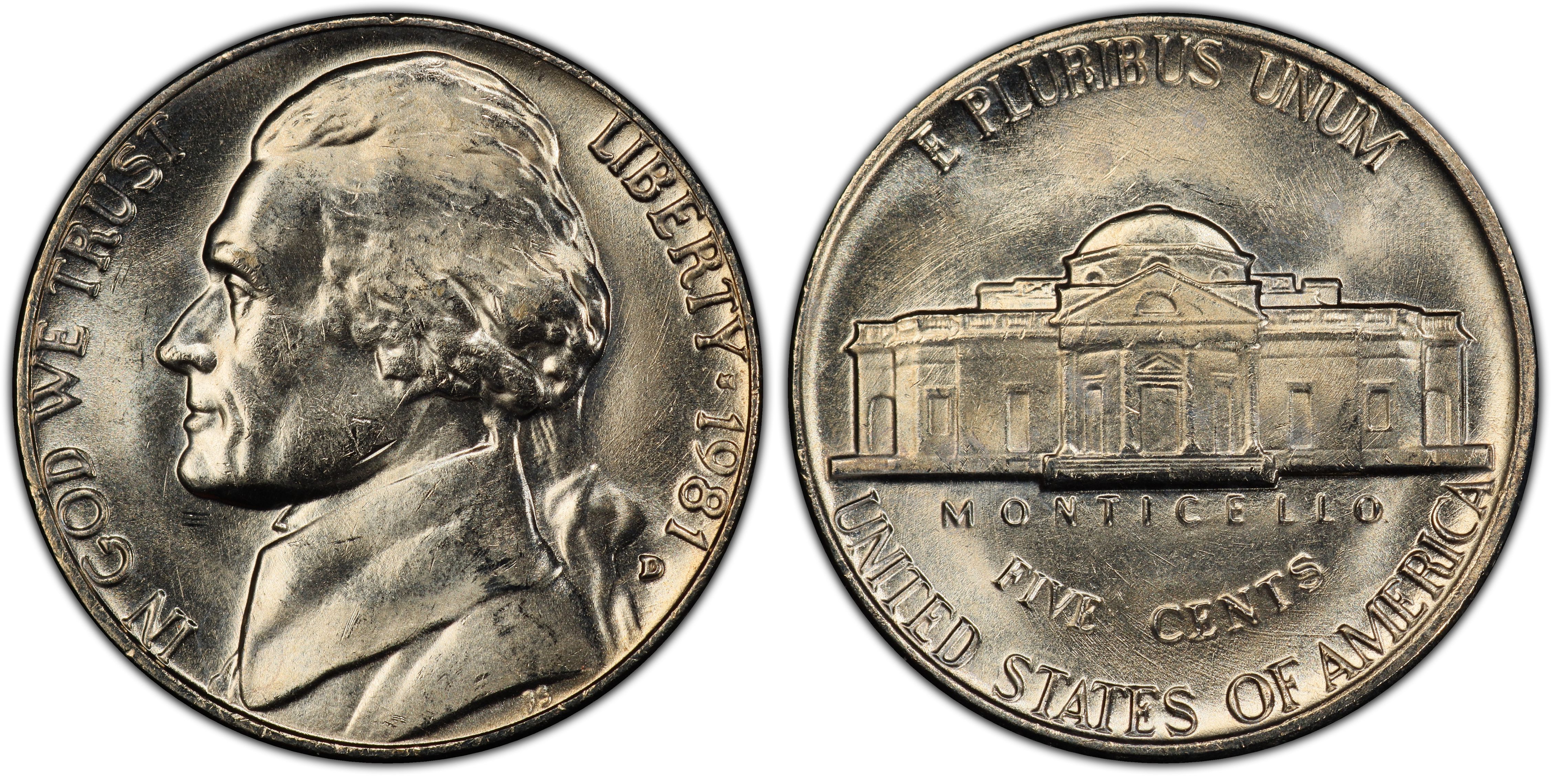 1981-D Denver  Mint Jefferson Nickel BU 