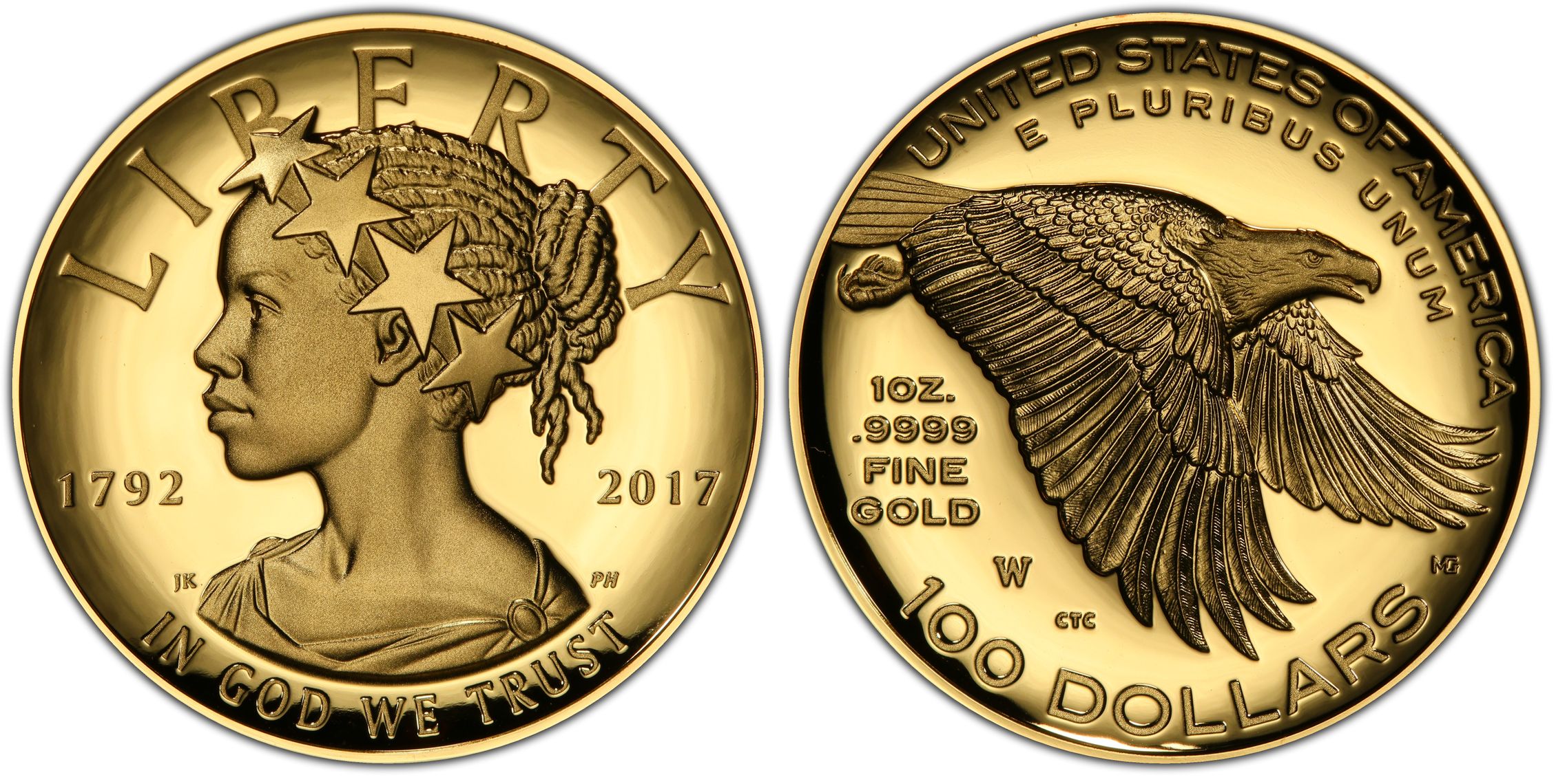 2017W 100 American Liberty High Relief, DCAM (Proof) American Liberty