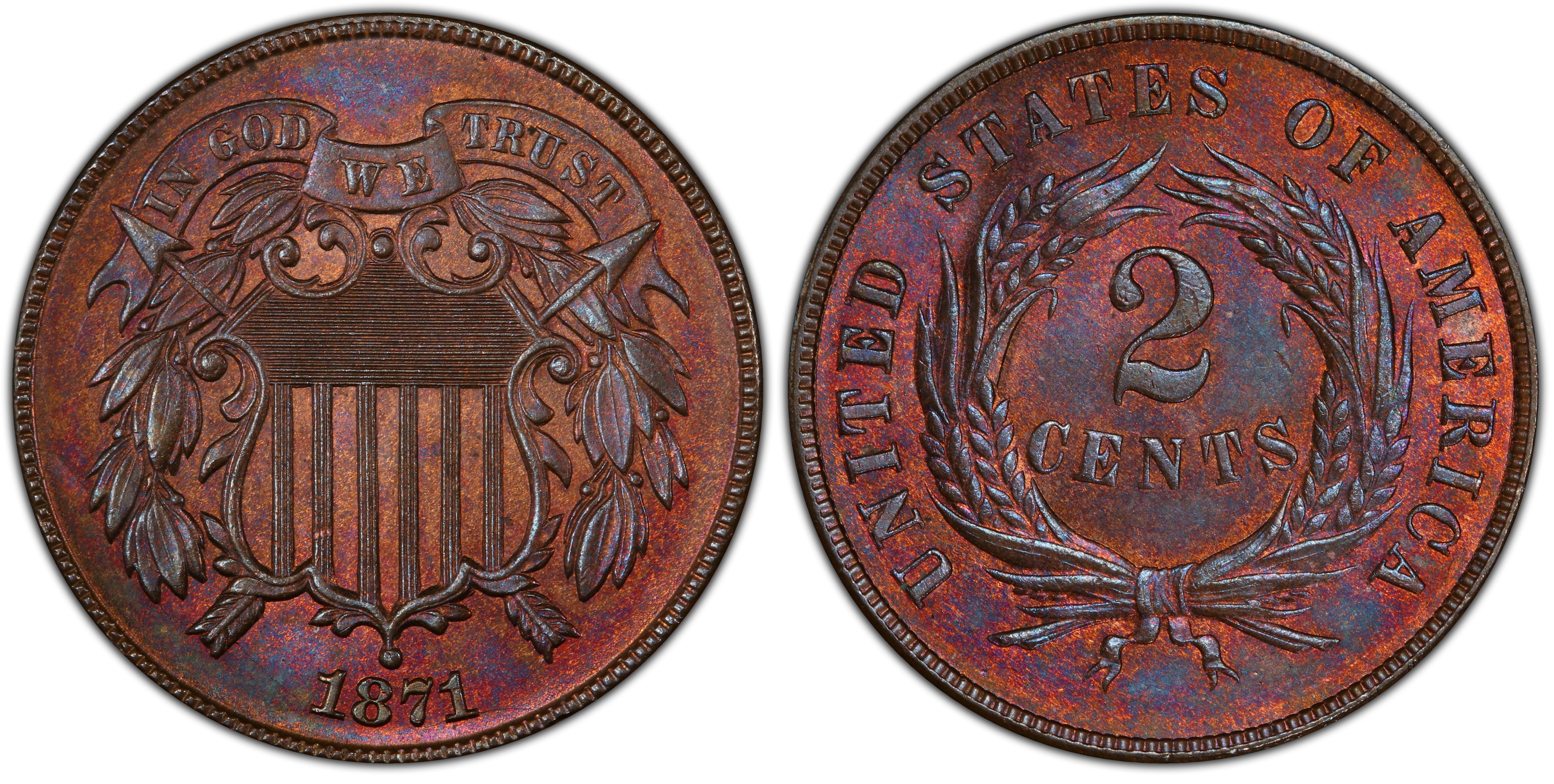 1871 2C BN Regular Strike Two Cent PCGS CoinFacts