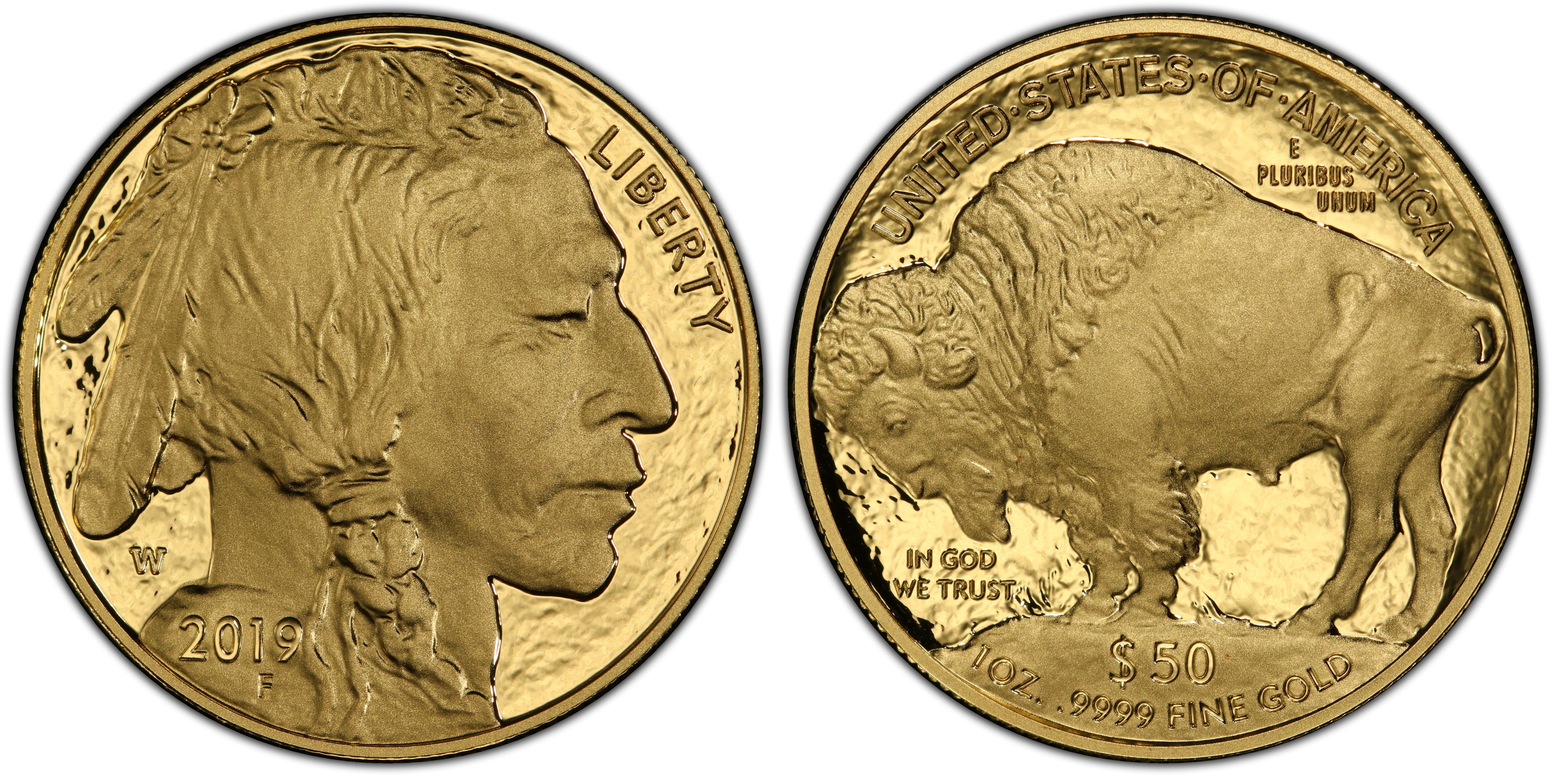2019-W $50 American Buffalo .9999 Fine Gold, DCAM (Proof) Gold