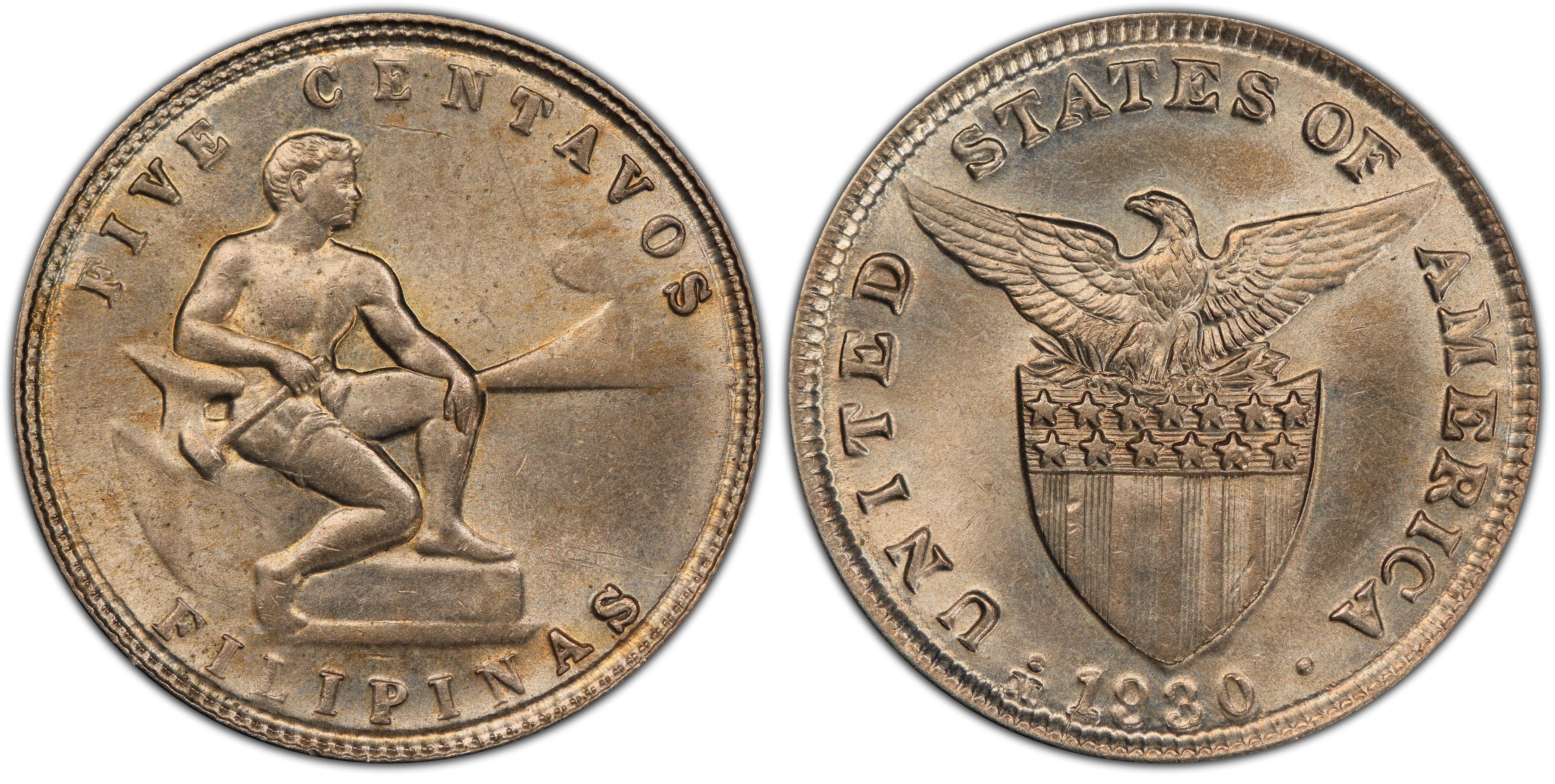 1930 M 5C Regular Strike U.S. Philippines PCGS CoinFacts