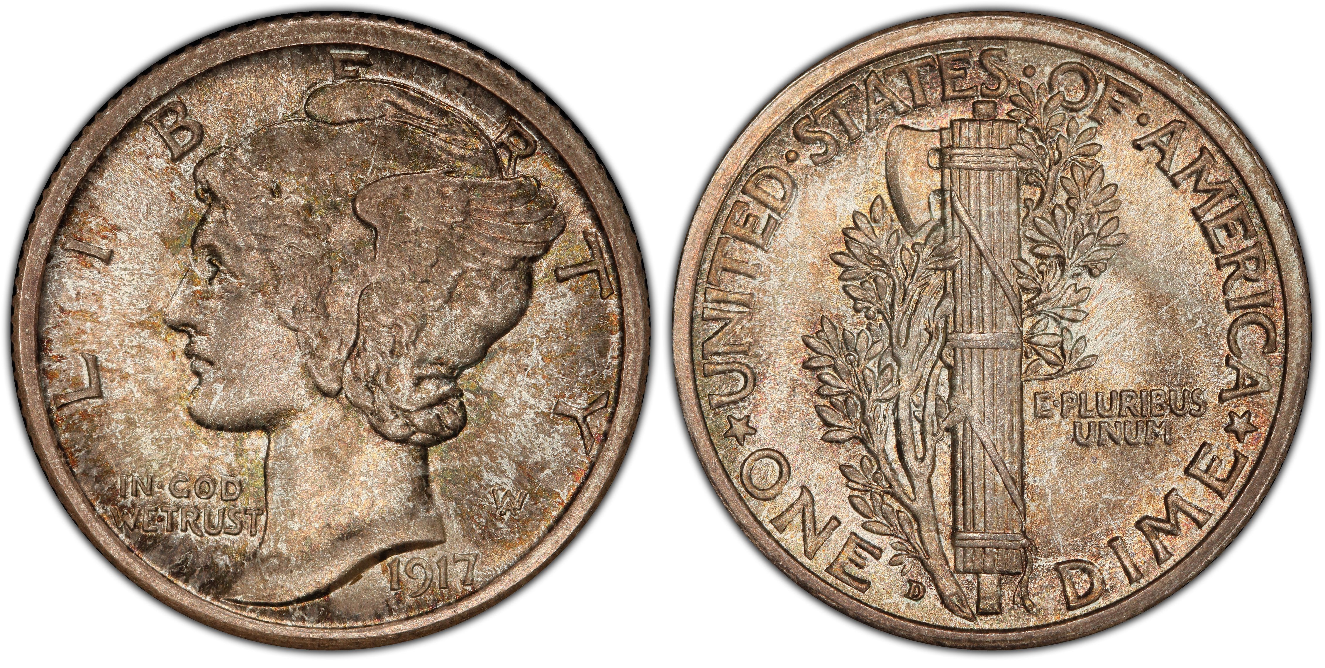 1917-D 10C (Regular Strike) Mercury Dime - PCGS CoinFacts