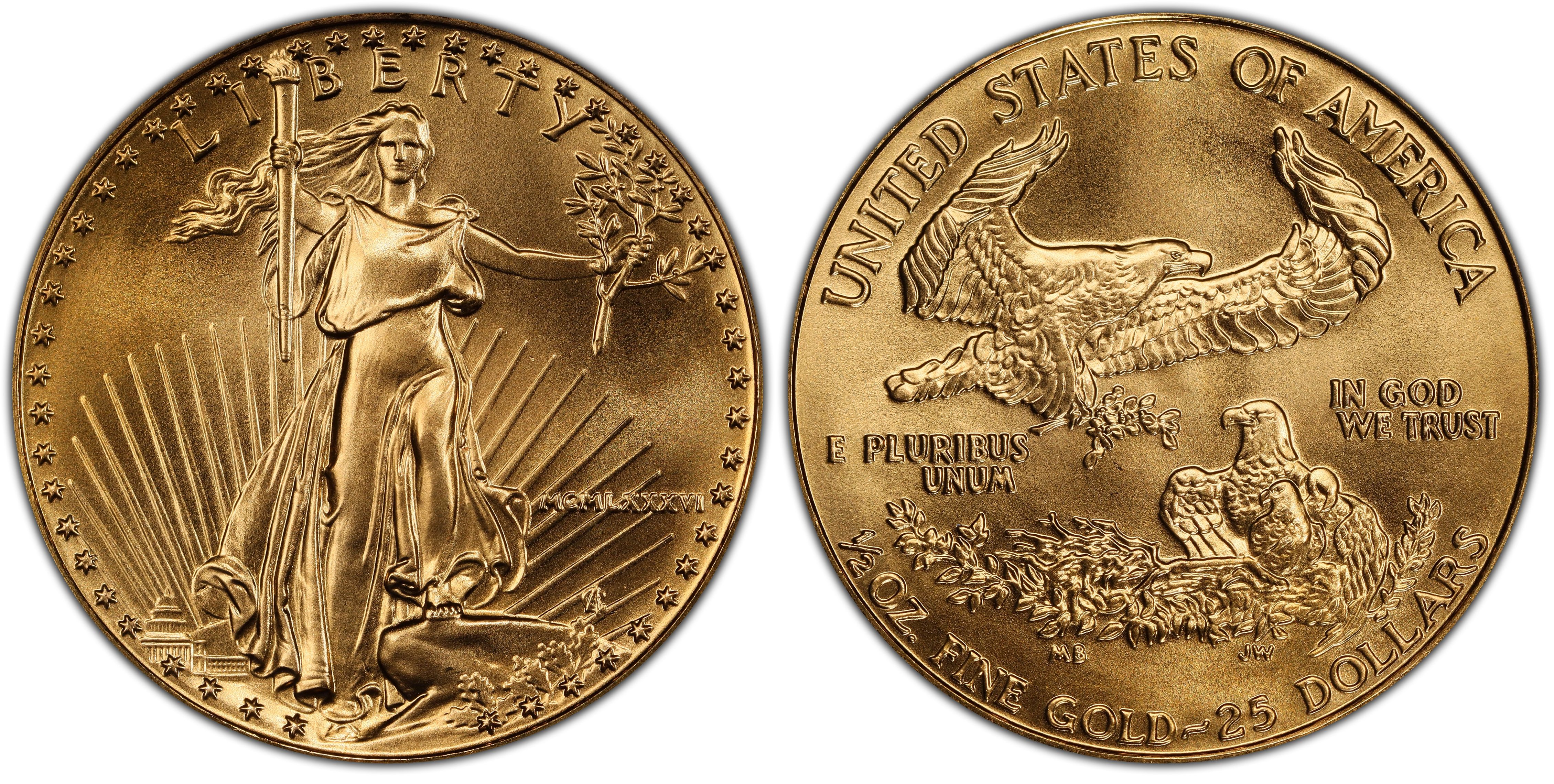 1986 $25 Gold Eagle (Regular Strike) Gold Eagles - PCGS CoinFacts