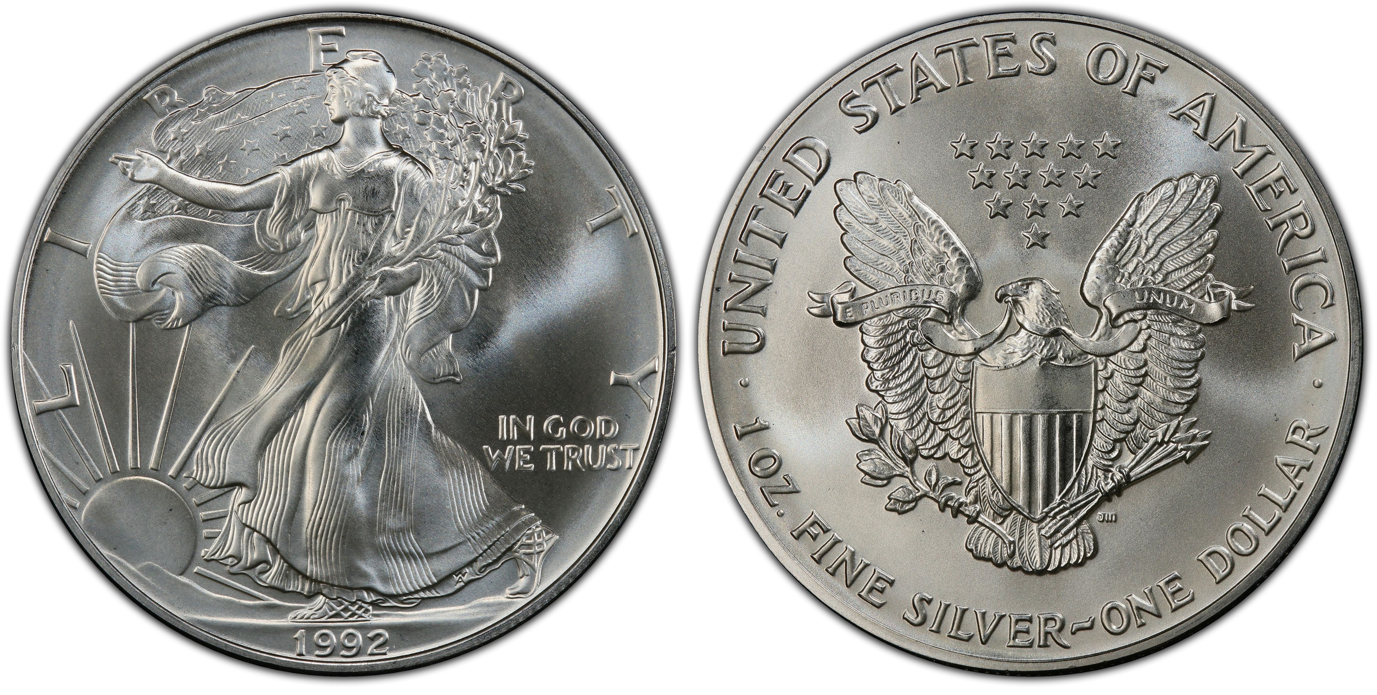 1992 American Silver Eagle NGC MS69 Silver Dollar $1 Gem BU .999 Silver Bullion 