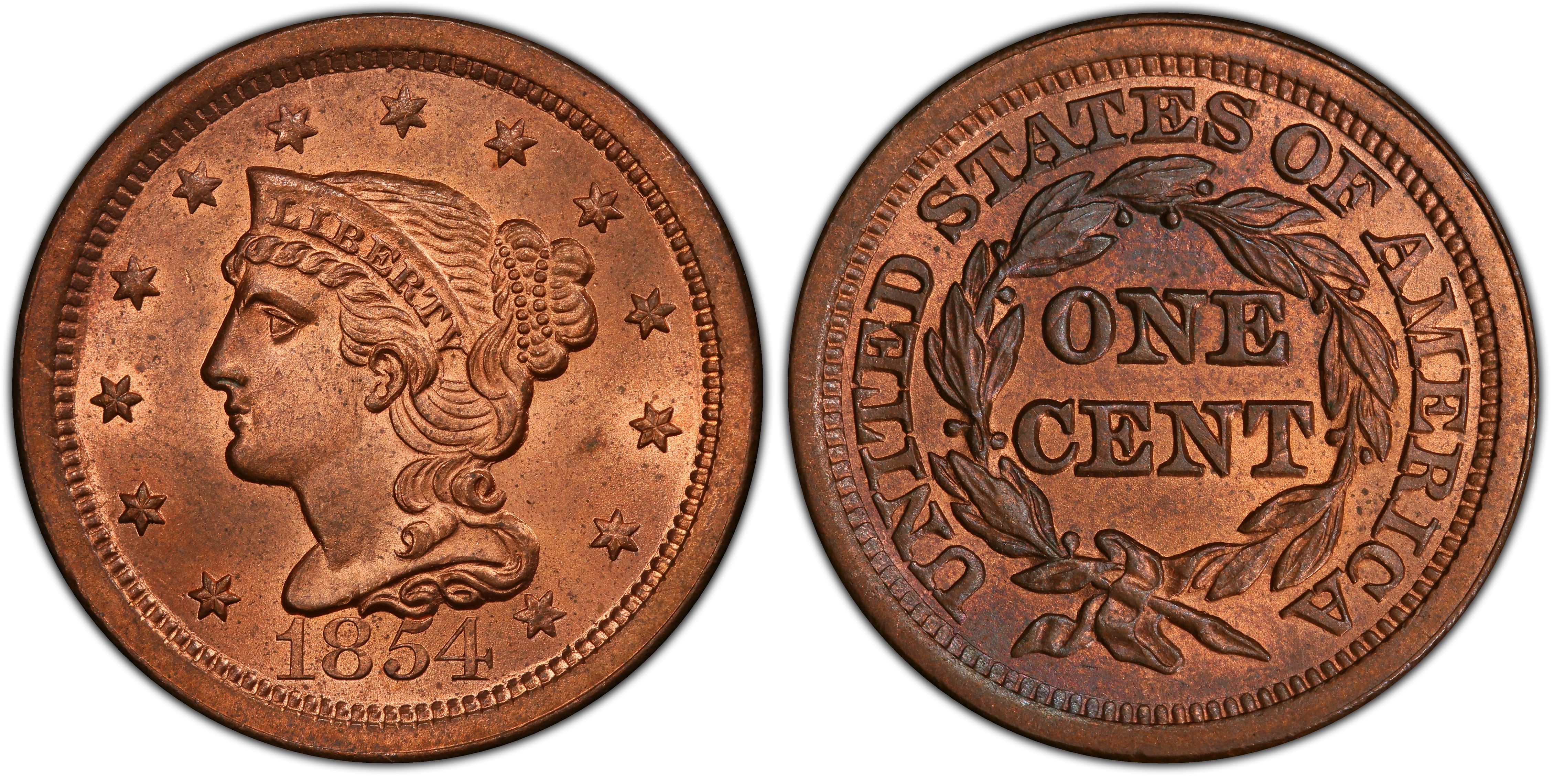Sold at Auction: 1854 Large Cent UNCIRCULATED