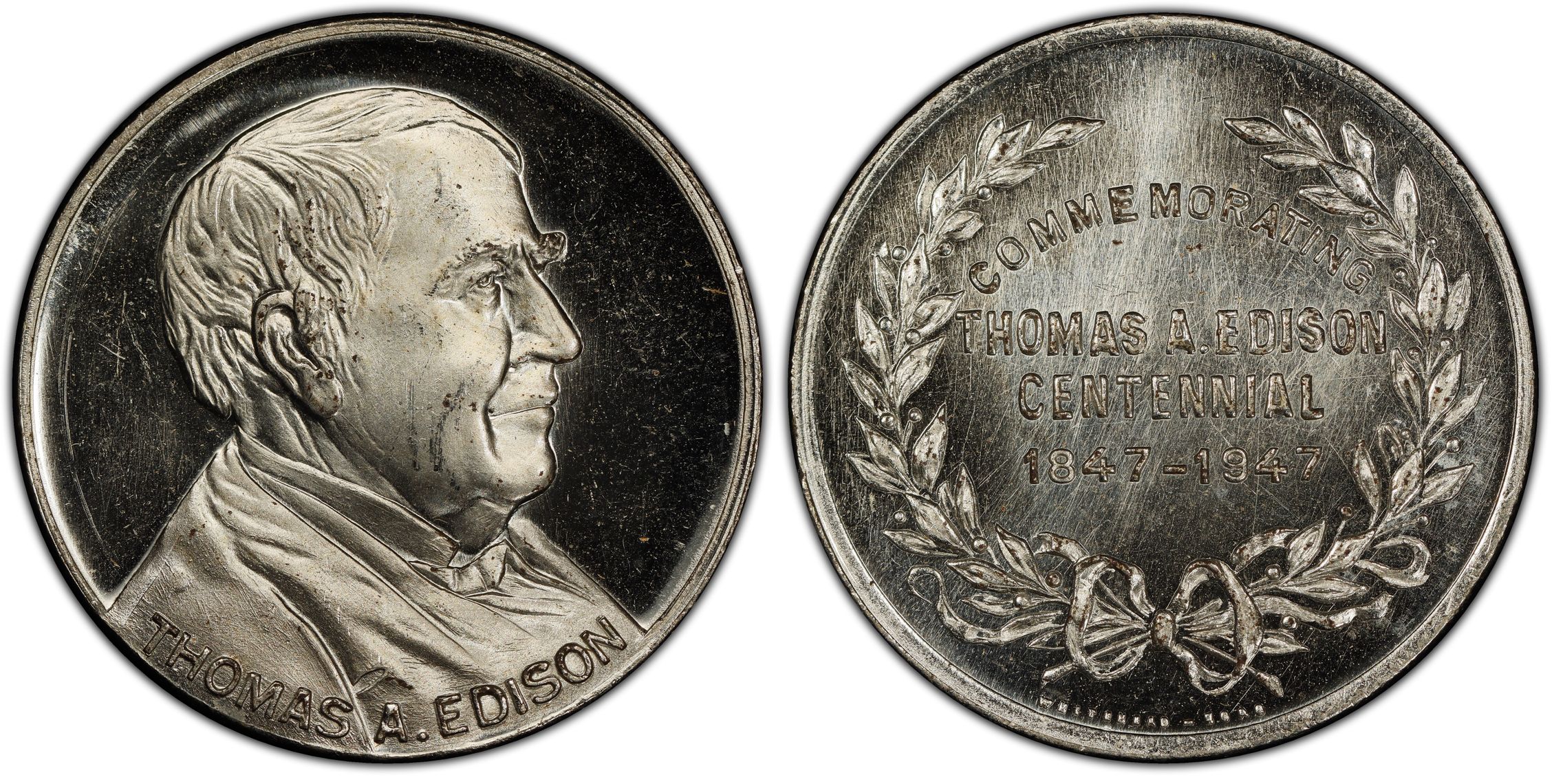 1947 Medal Thomas A. Edison Centennial Cu-Ni-Zn (Regular Strike) U.S. Assay  Commission Medals - PCGS CoinFacts