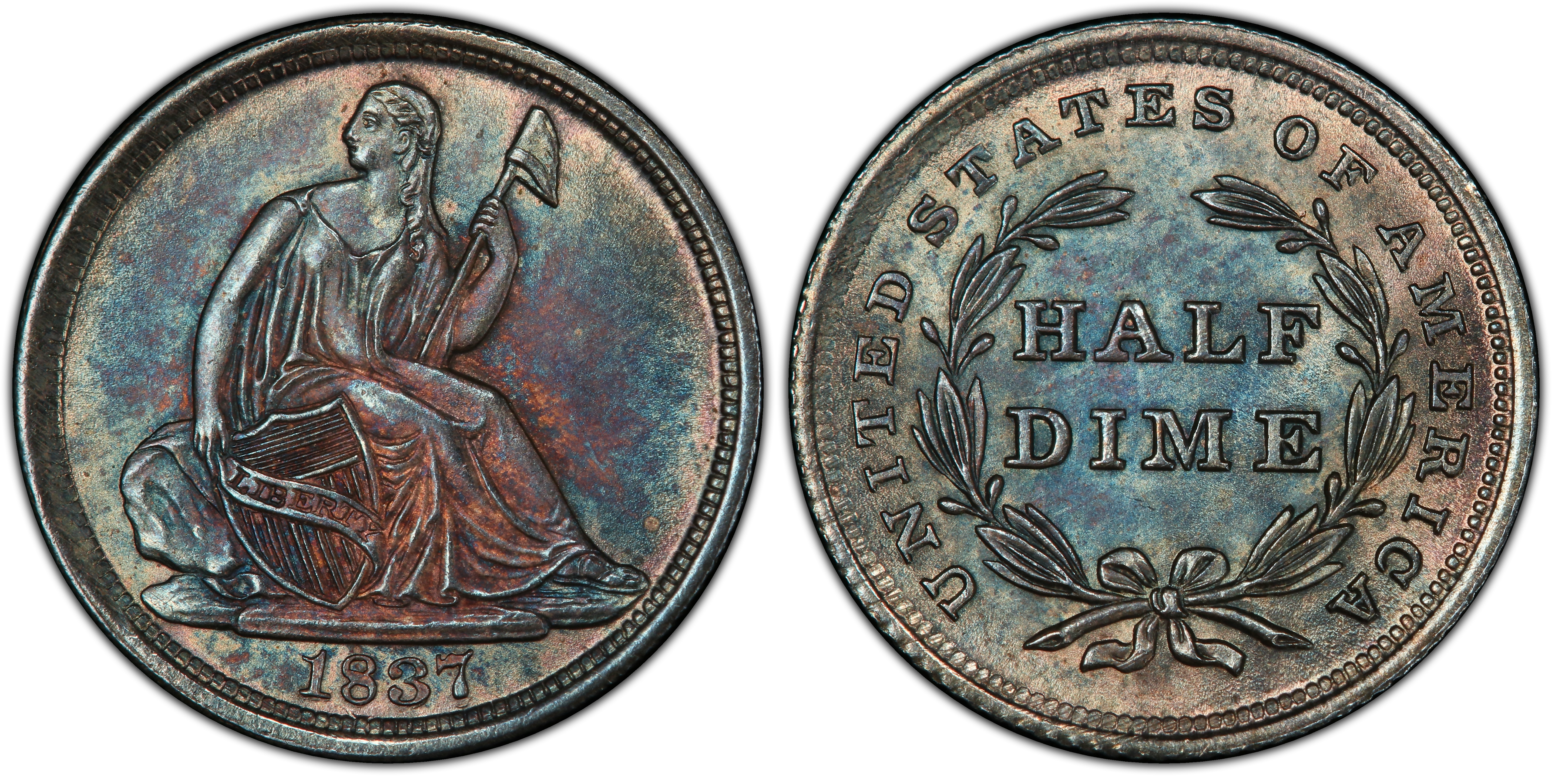 1837 H10C Seated, Large Date (Regular Strike) Liberty Seated Half