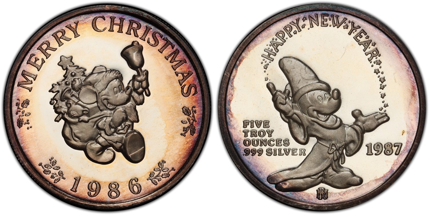 1986-1987-RM 5 oz Mickey's Holiday Treasures First Edition Silver ...