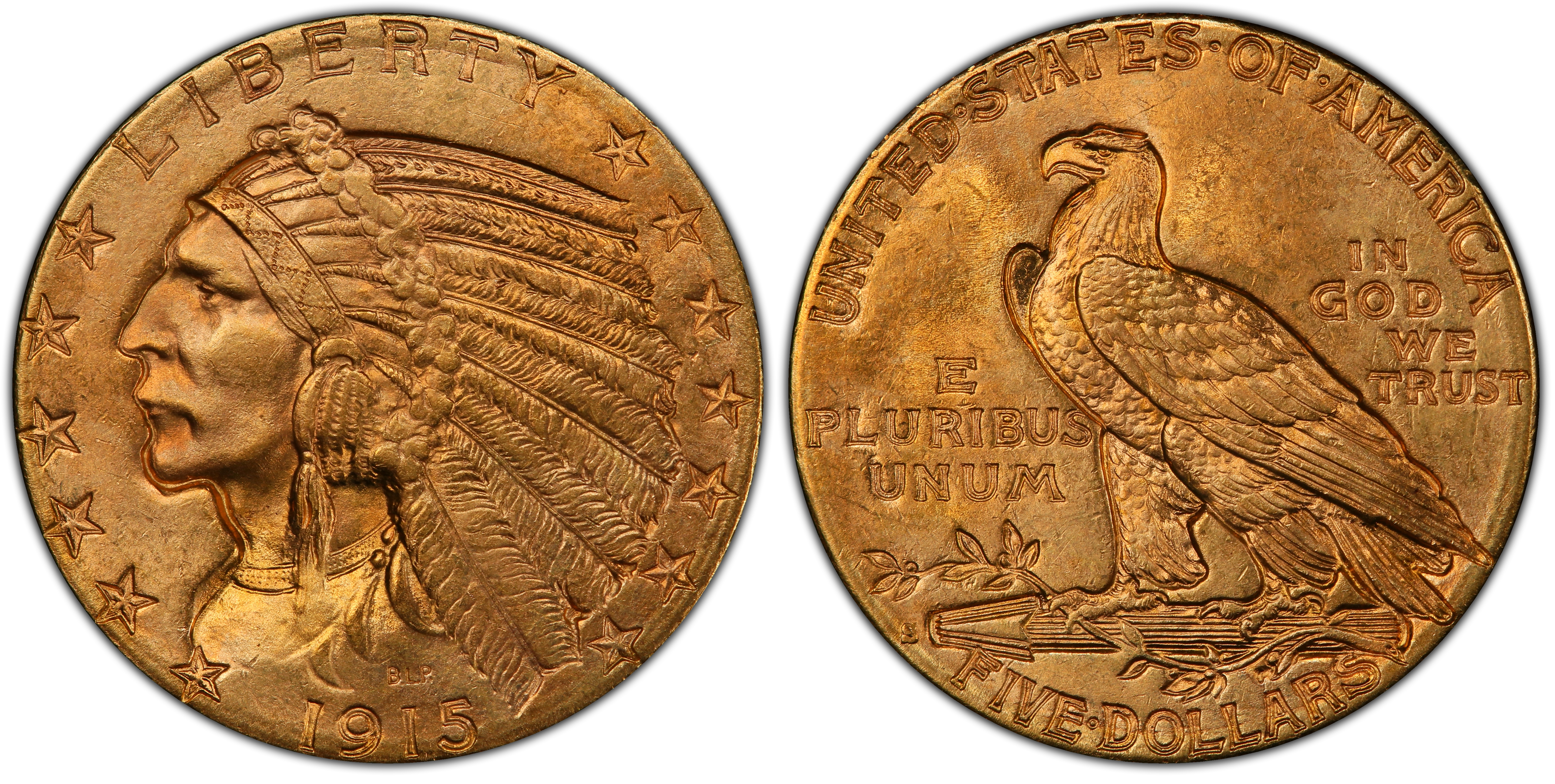 1915-S $5 (Regular Strike) Indian $5 - PCGS CoinFacts