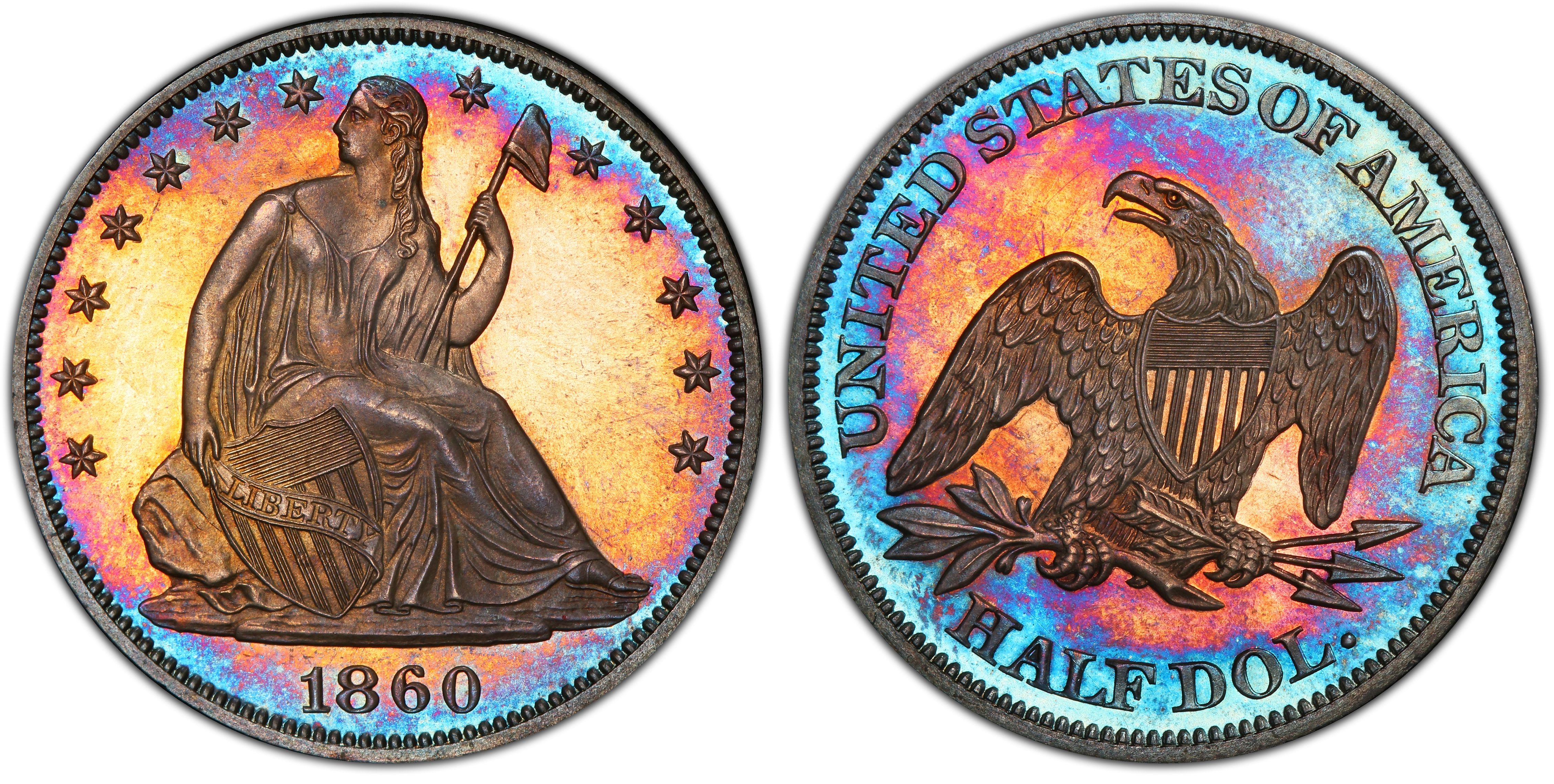 1860 50C (Proof) Liberty Seated Half Dollar - PCGS CoinFacts