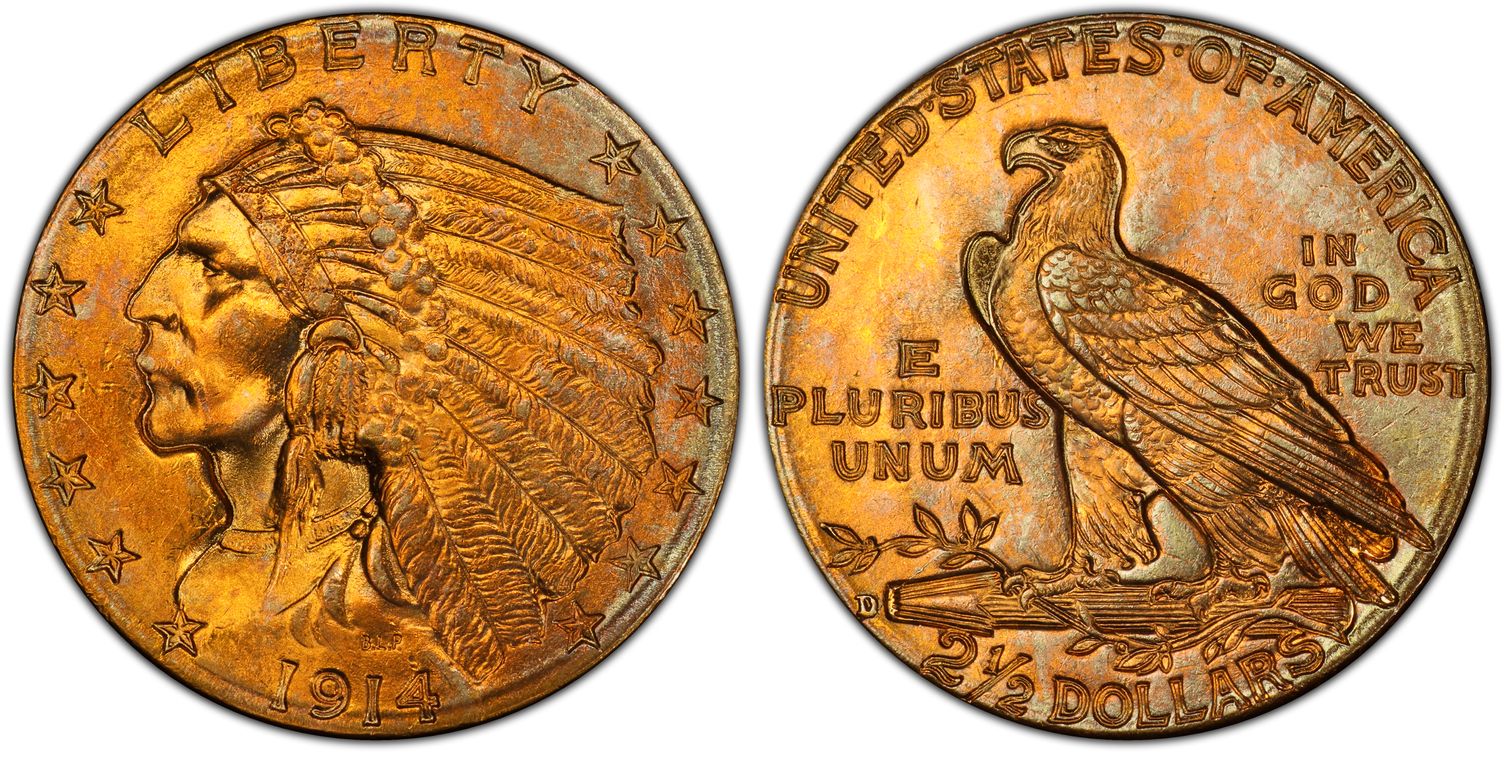 1914-D $2.50 (Regular Strike) Indian $2.5 - PCGS CoinFacts