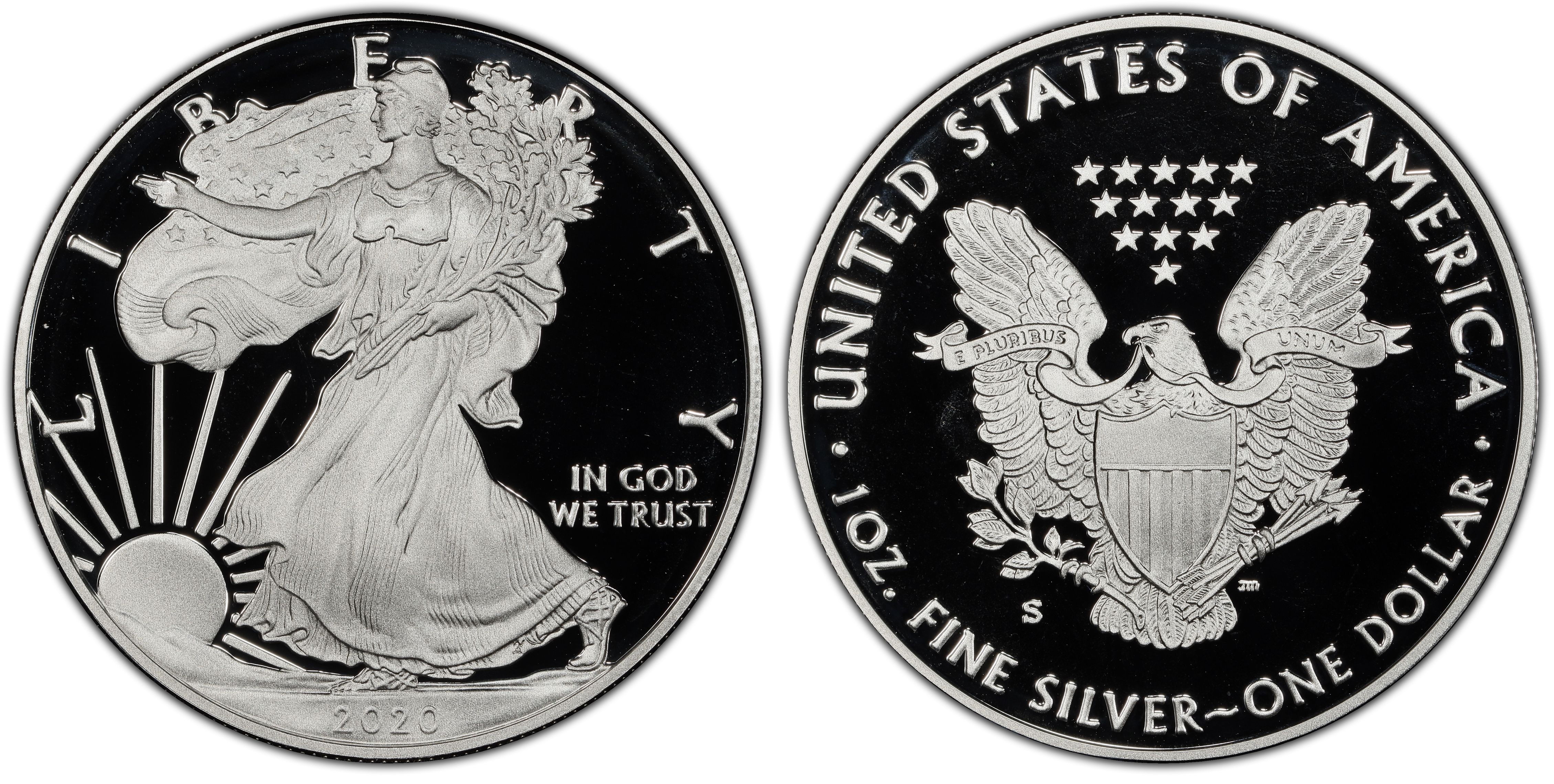 2020-S $1 Silver Eagle First Strike, DCAM (Proof) Silver Eagles