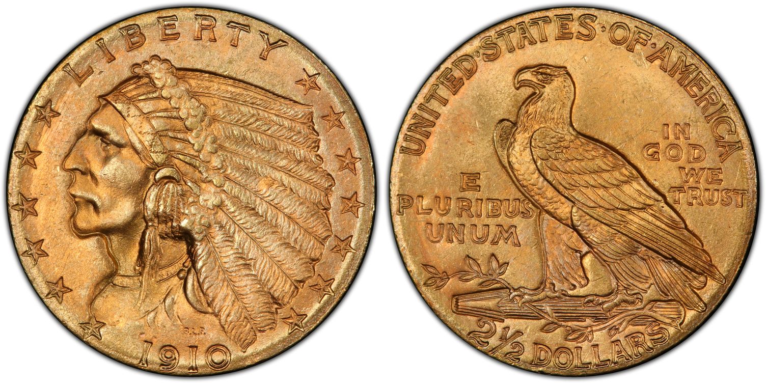 1910 $2.50 (Regular Strike) Indian $2.5 - PCGS CoinFacts