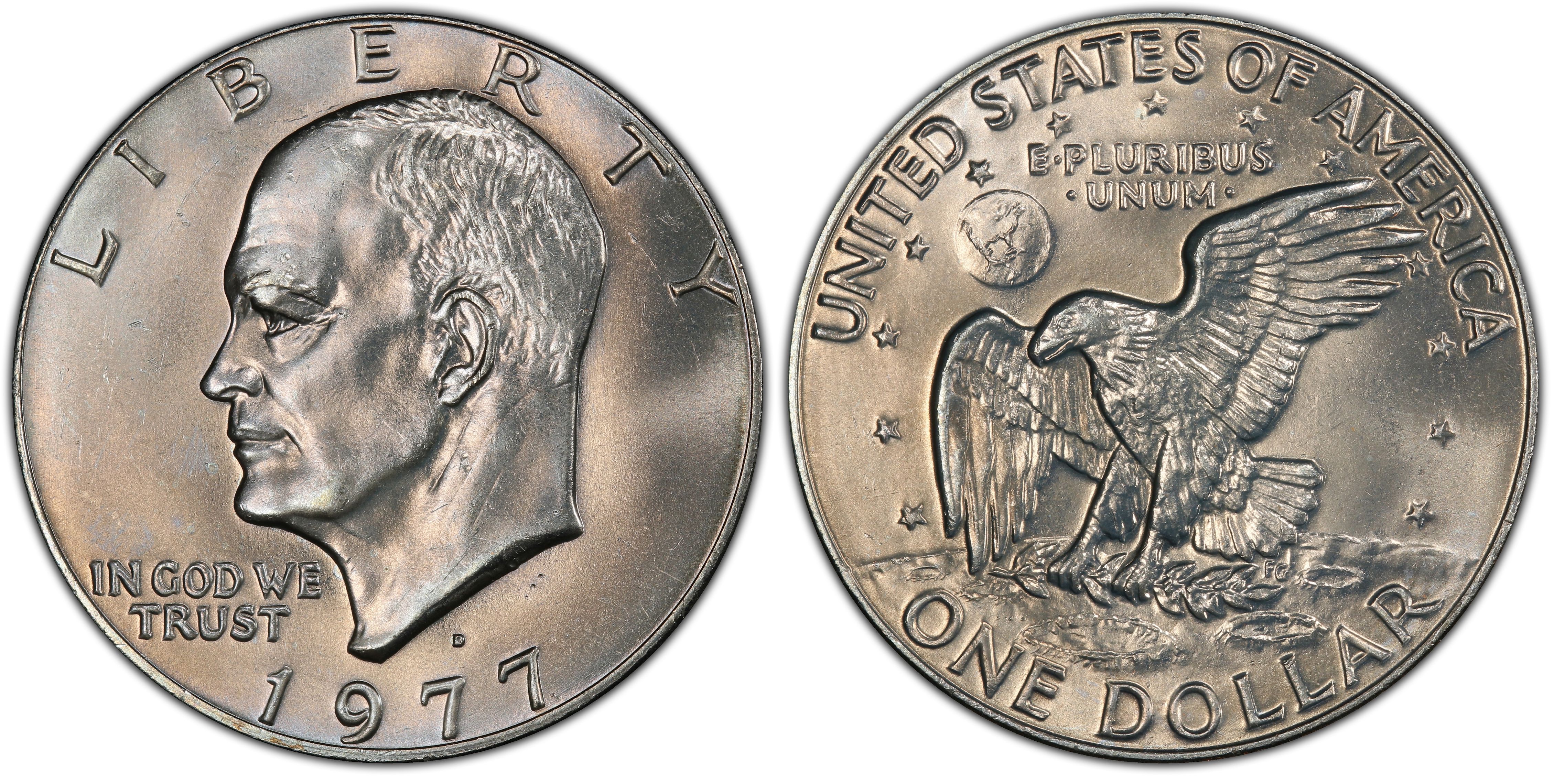 Ike Denver 1977 D Eisenhower Dollar Coin 