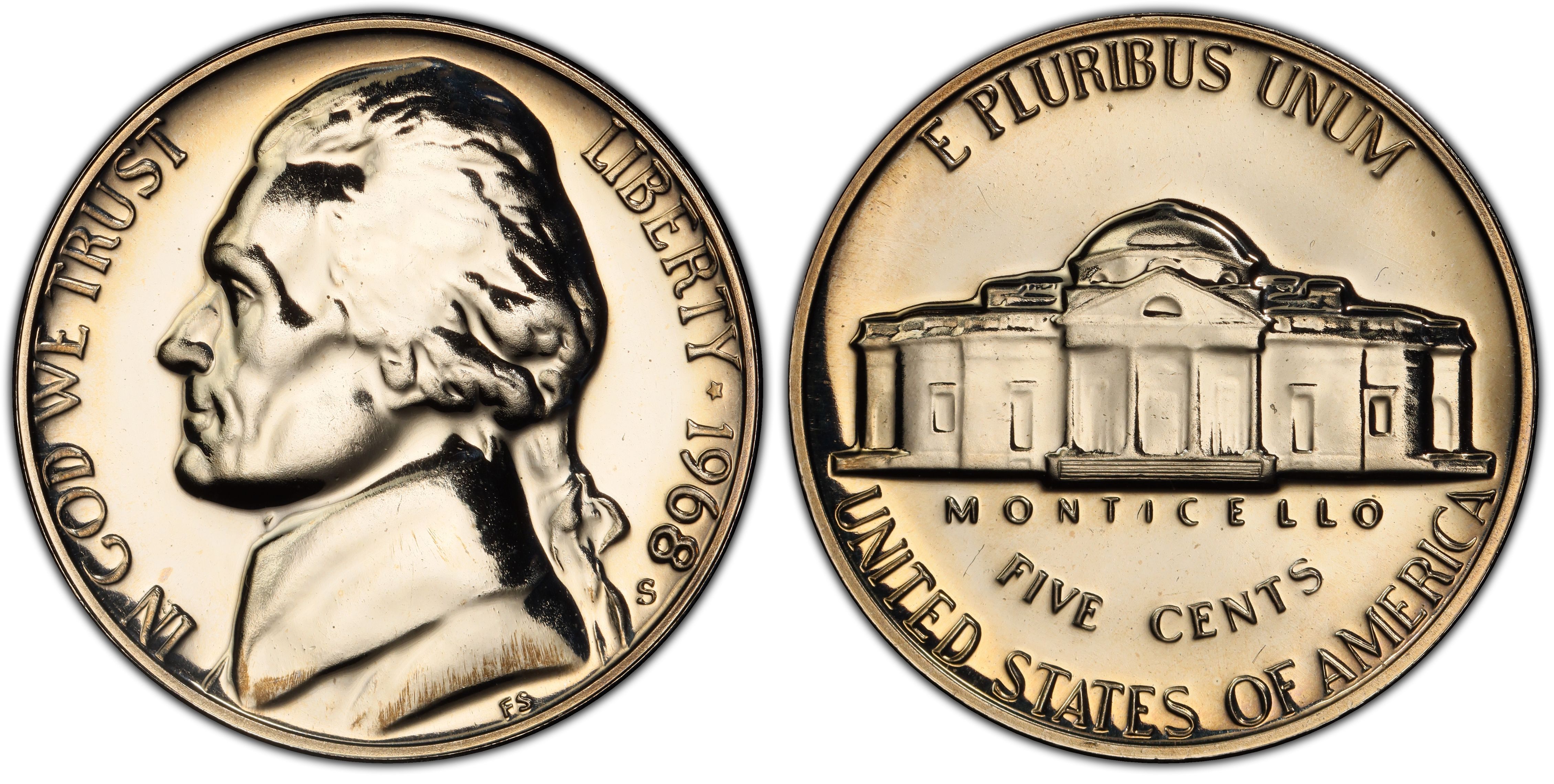 1968 S Jefferson PROOF Nickel