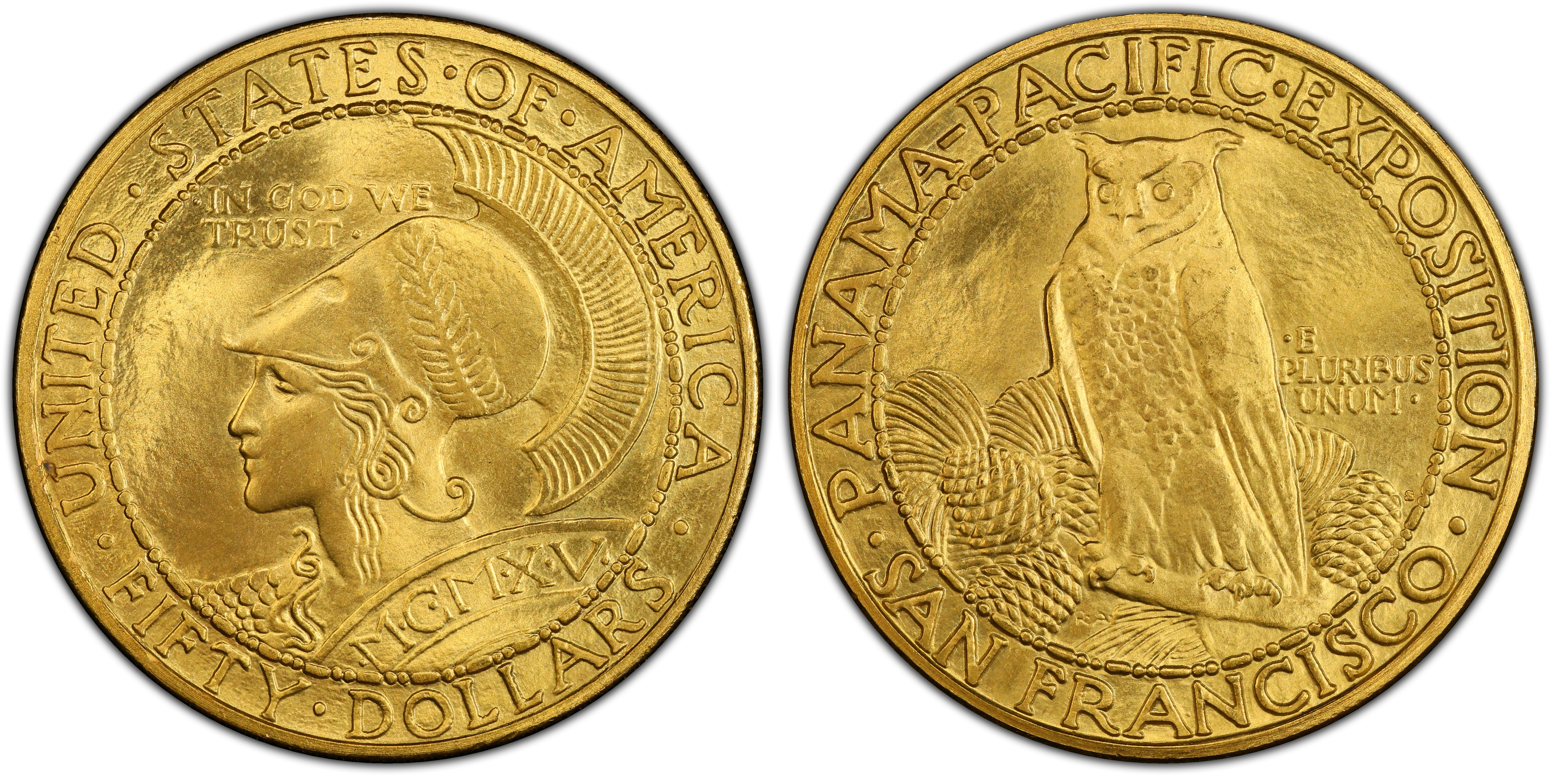 1915 S 50 Panama Pacific Round Regular Strike Gold