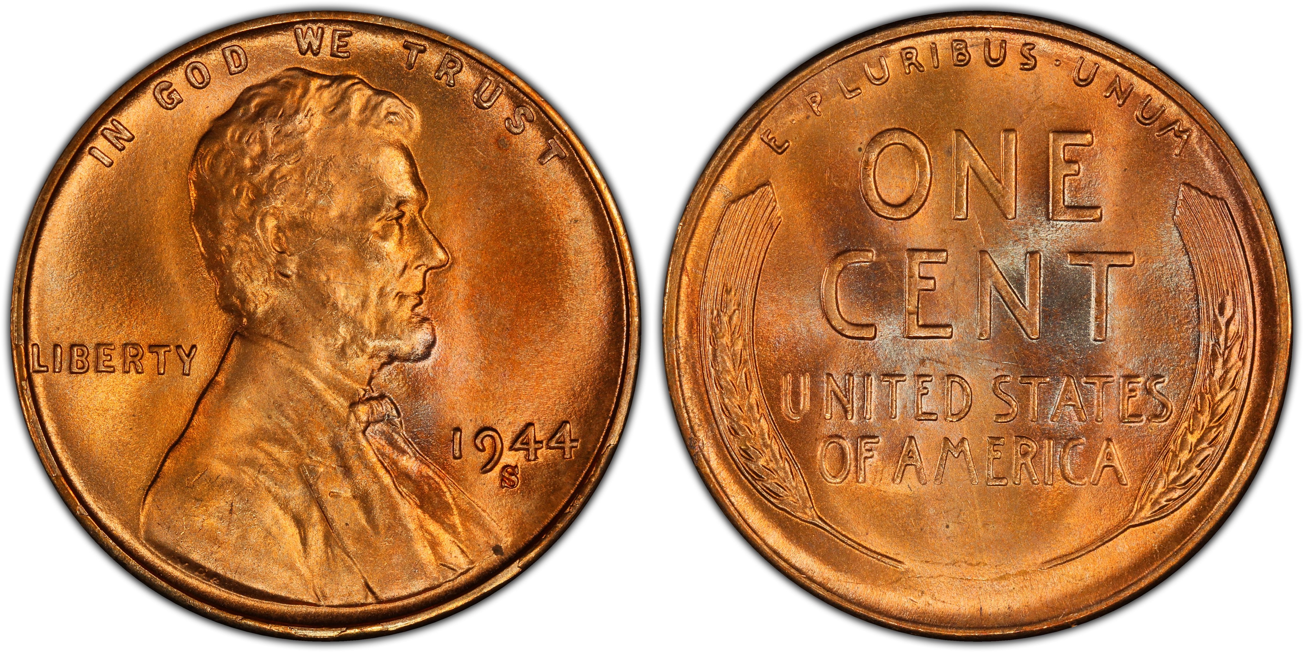 1 Cent Lincoln 1944 S 1セント硬貨 1944 S アメリカ-