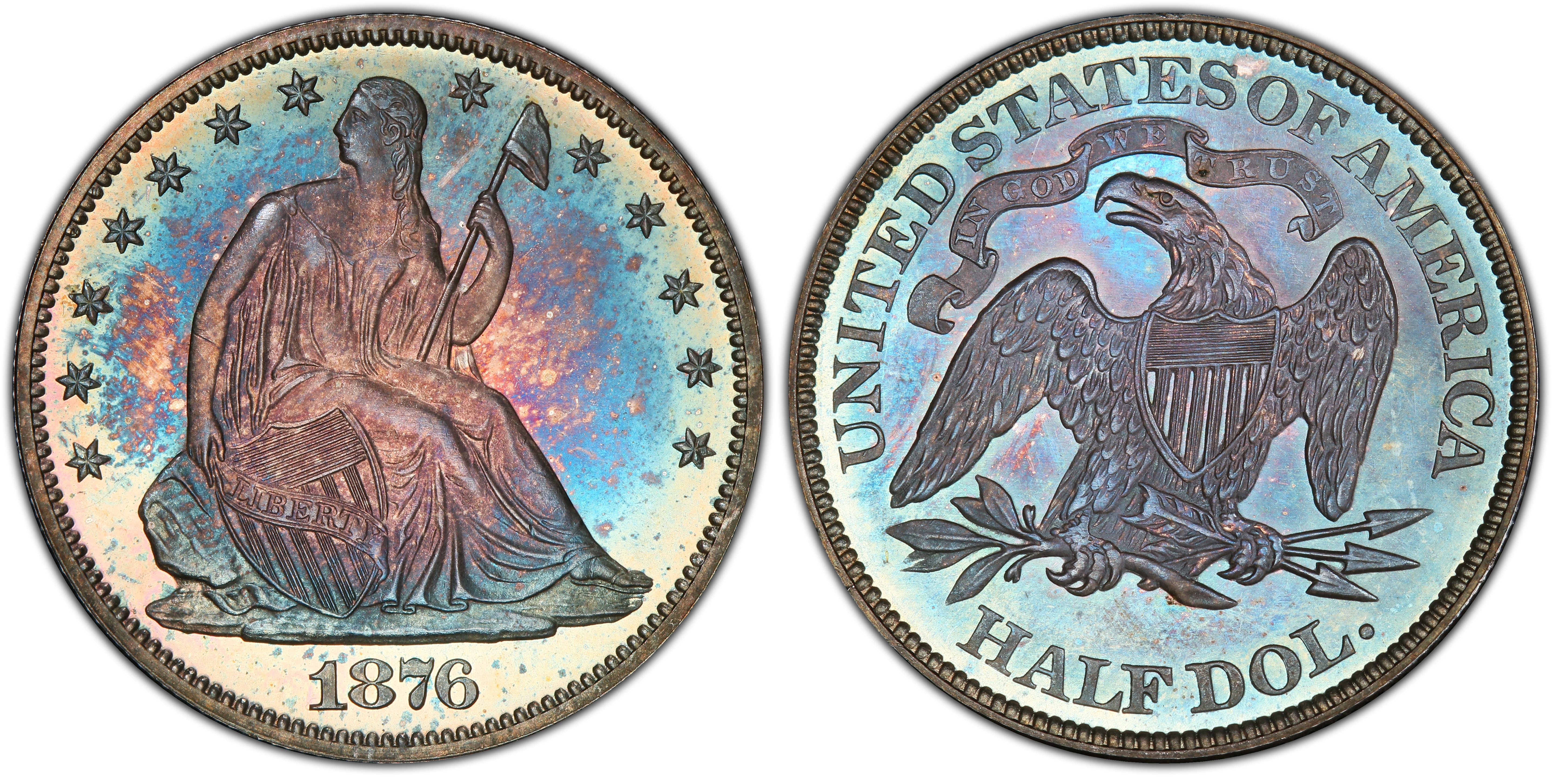 1876 50C Proof Liberty Seated Half Dollar PCGS CoinFacts