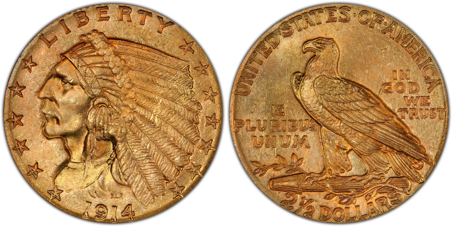1914 $2.50 (Regular Strike) Indian $2.5 - PCGS CoinFacts