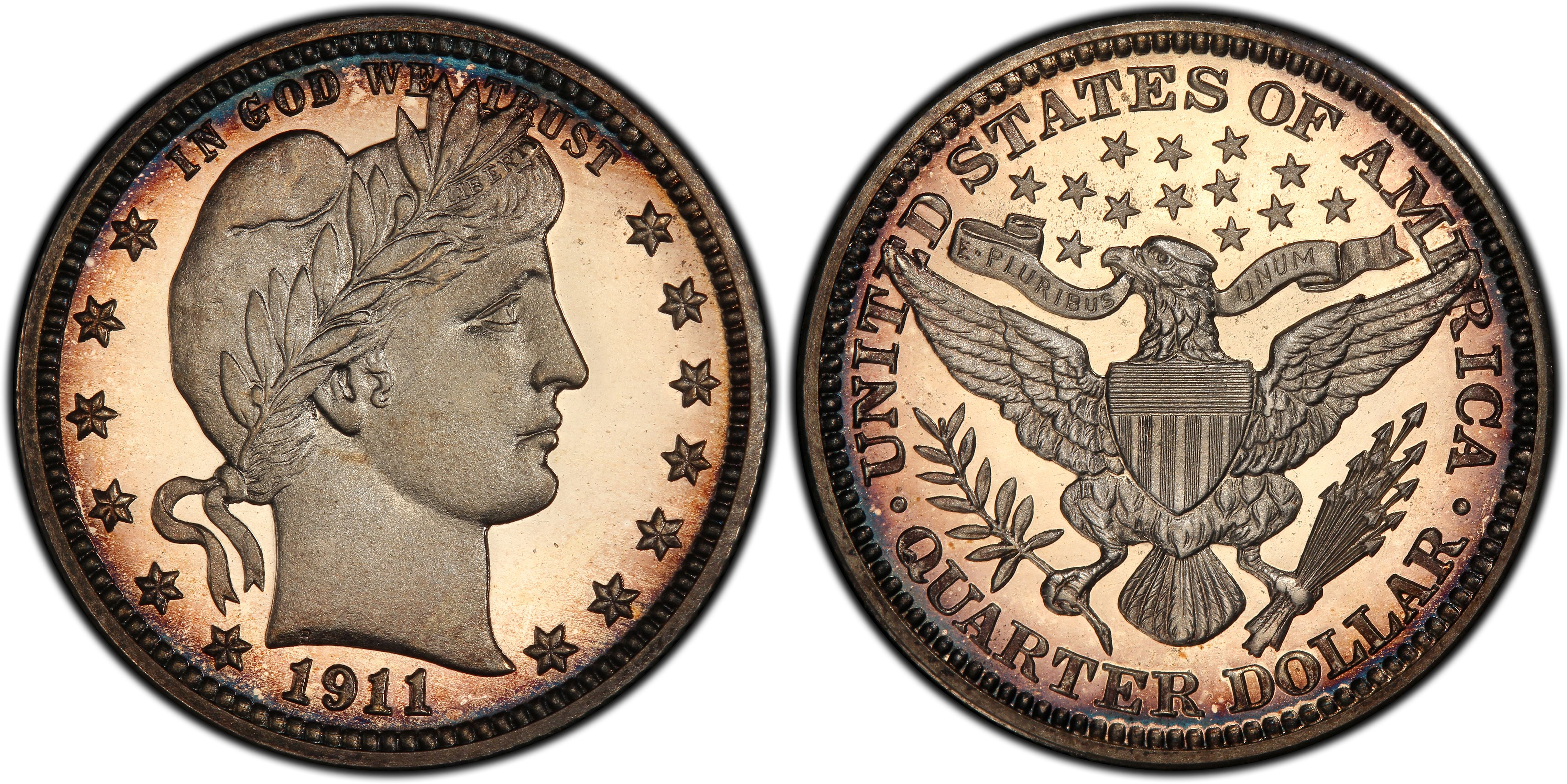 Images of Barber Quarter 1911 25C, DCAM - PCGS CoinFacts