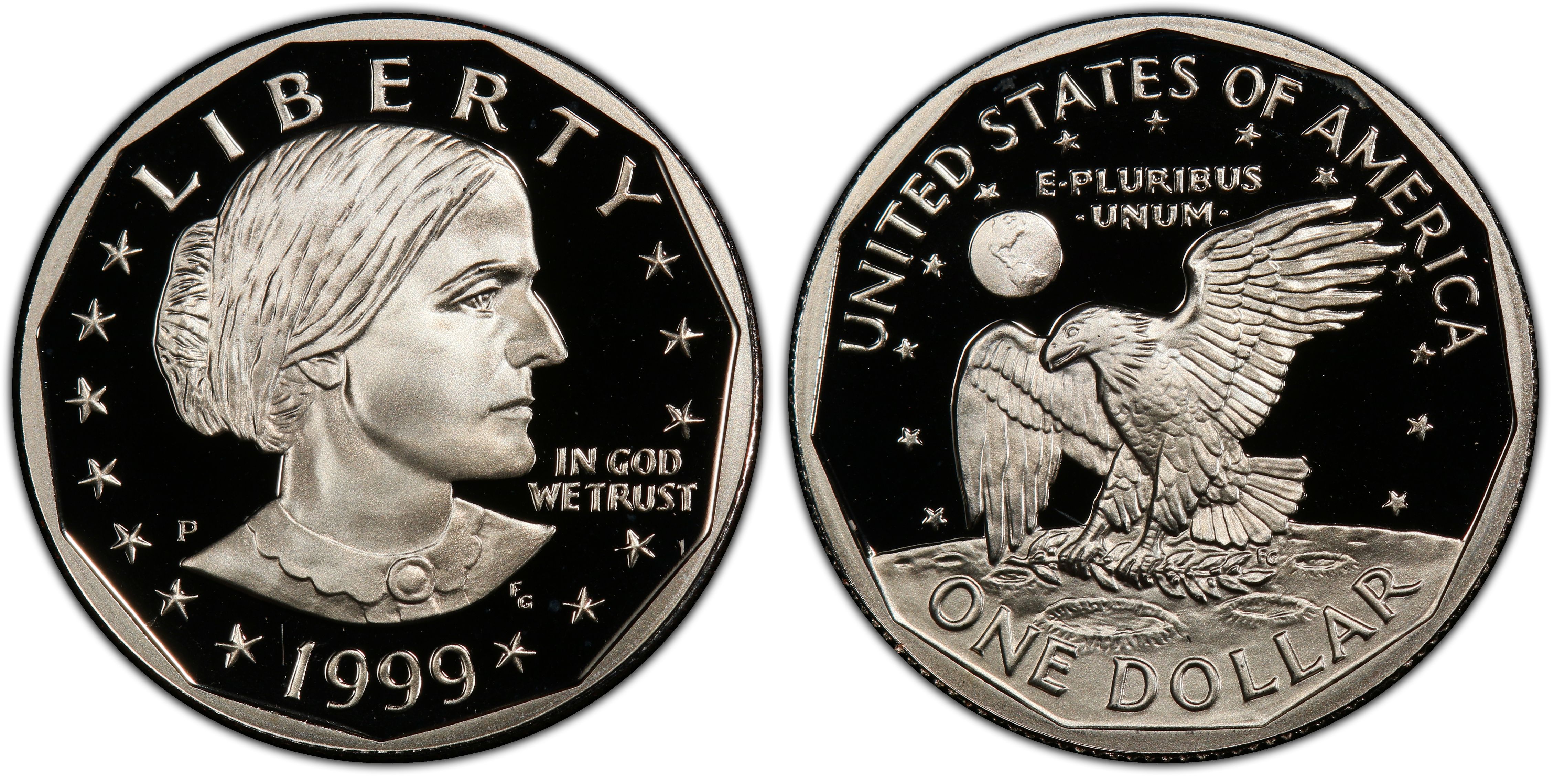 UNC Susan B Anthony Dollar 3 Coins SBA $1 P D and P plus OGP 1999 Proof 