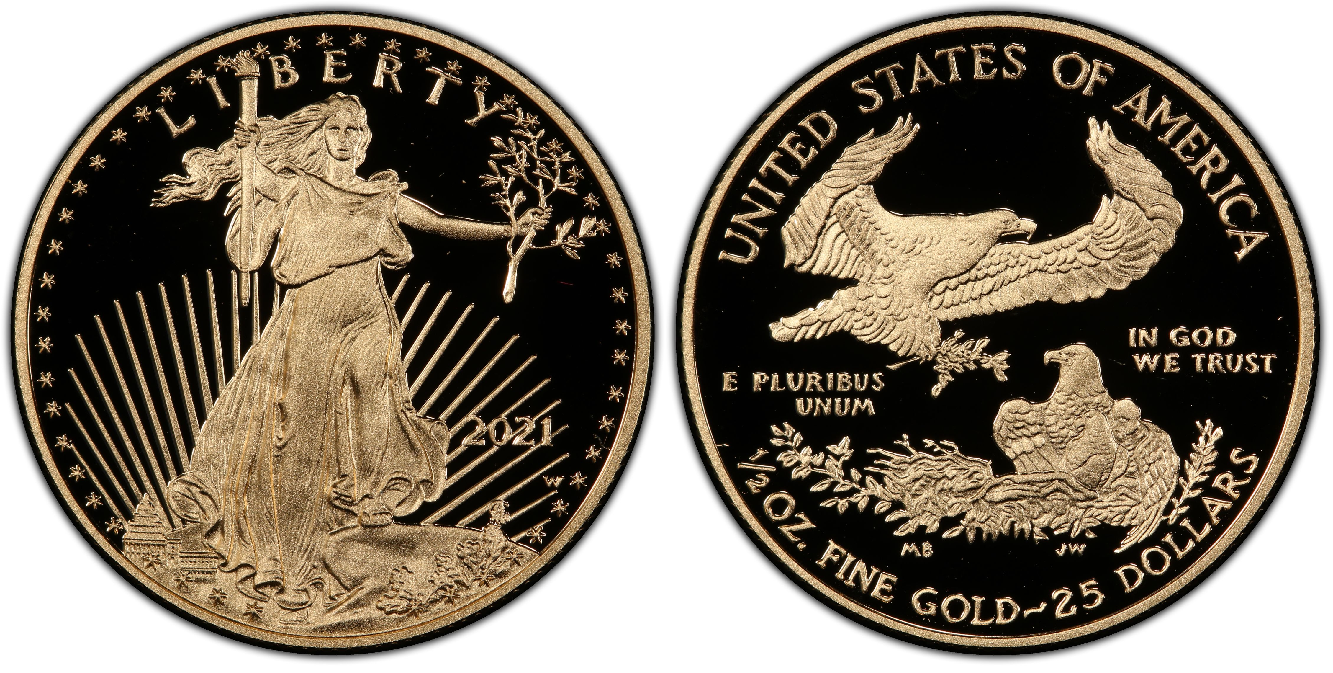 2021-W $25 Gold Eagle - Type 1 First Strike, DCAM (Proof) Gold