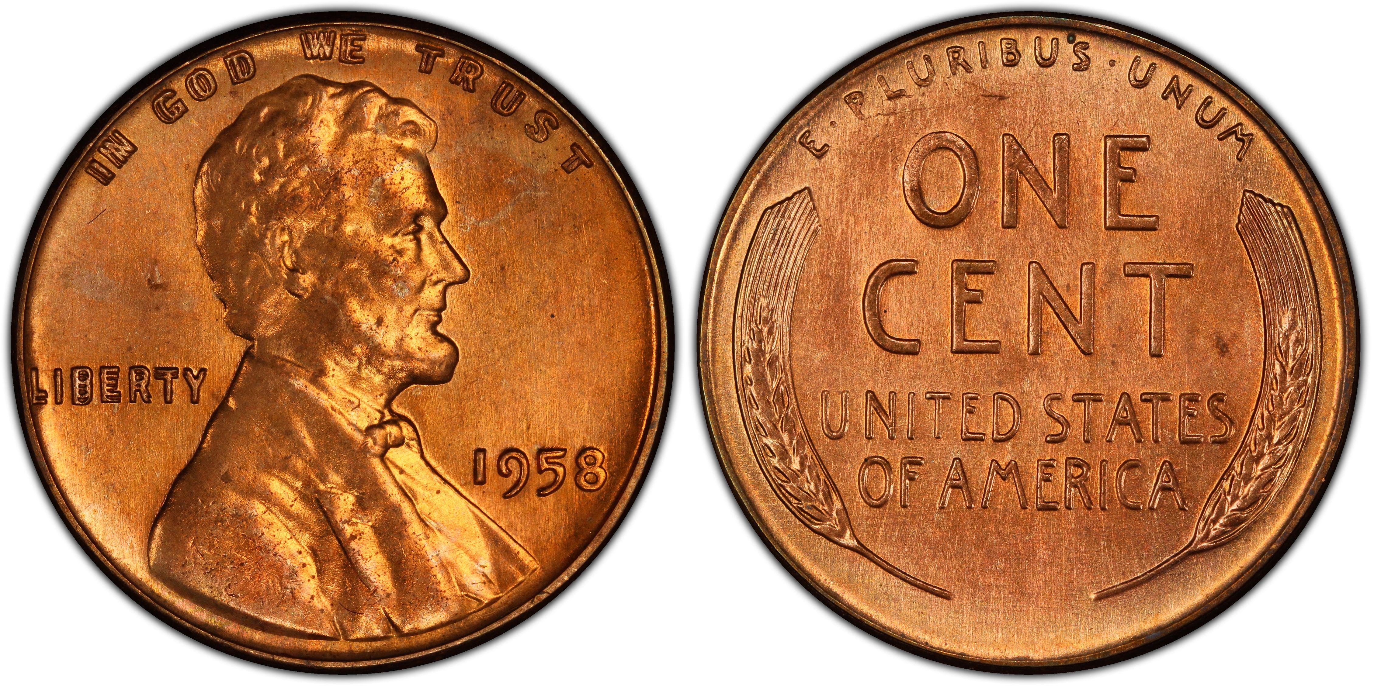 1958 1C Doubled Die Obverse, RD (Regular Strike) Lincoln Cent (Wheat  Reverse) - PCGS CoinFacts