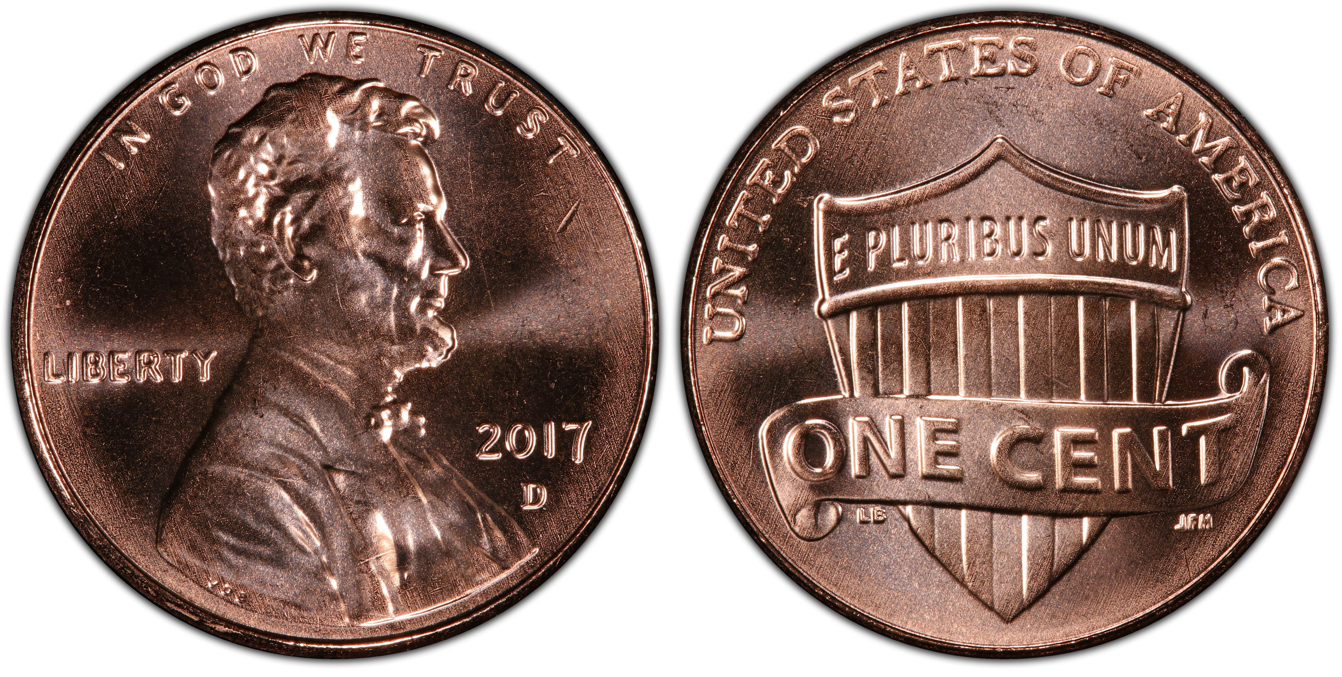 2017 S PROOF Lincoln Shield One Cent Coin Made in USA 1c Penny 