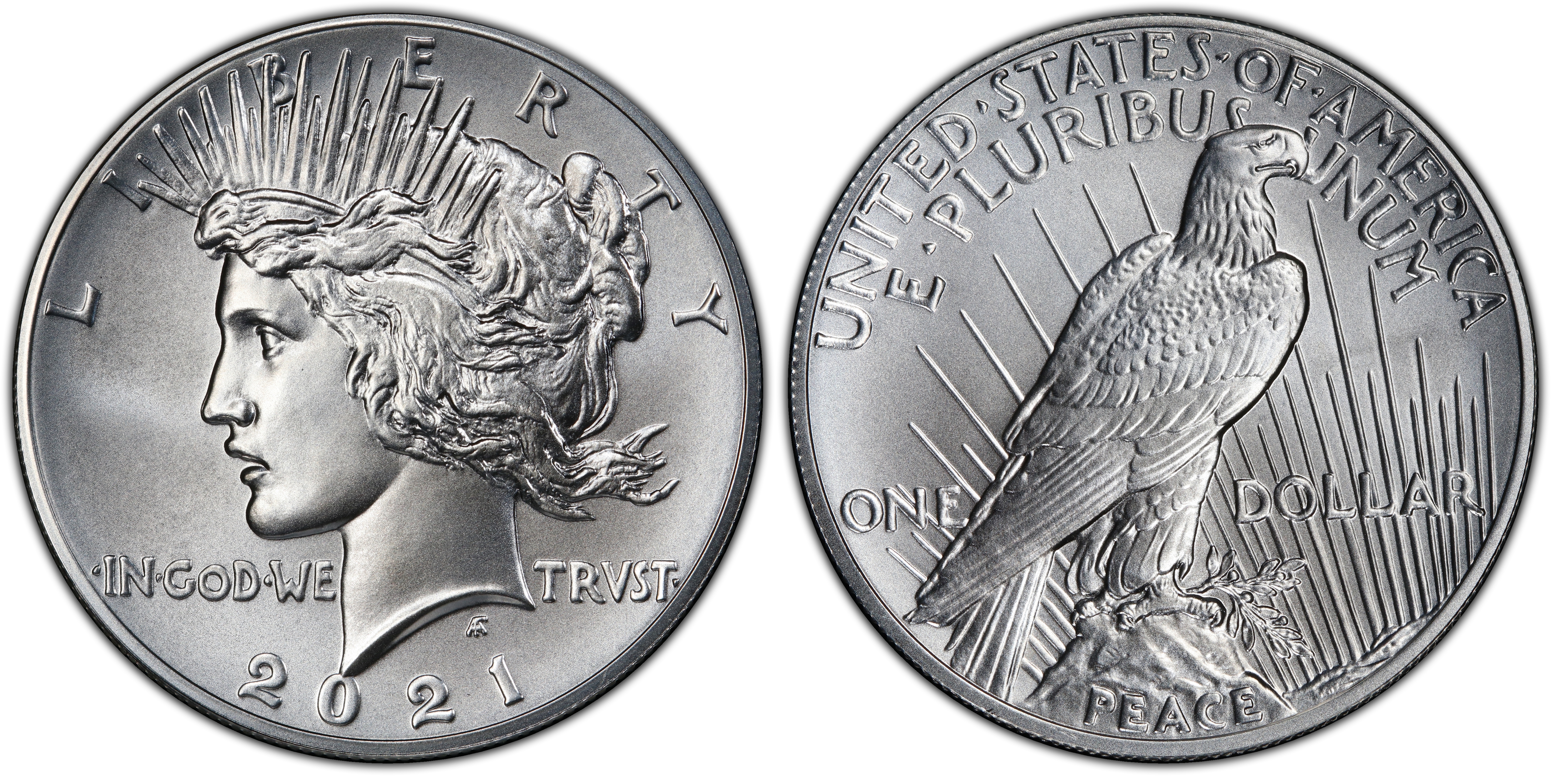 2021 $1 Peace Dollar 100th Anniversary First Day of Issue (Regular Strike)  Morgan and Peace Dollar Reproductions - PCGS CoinFacts