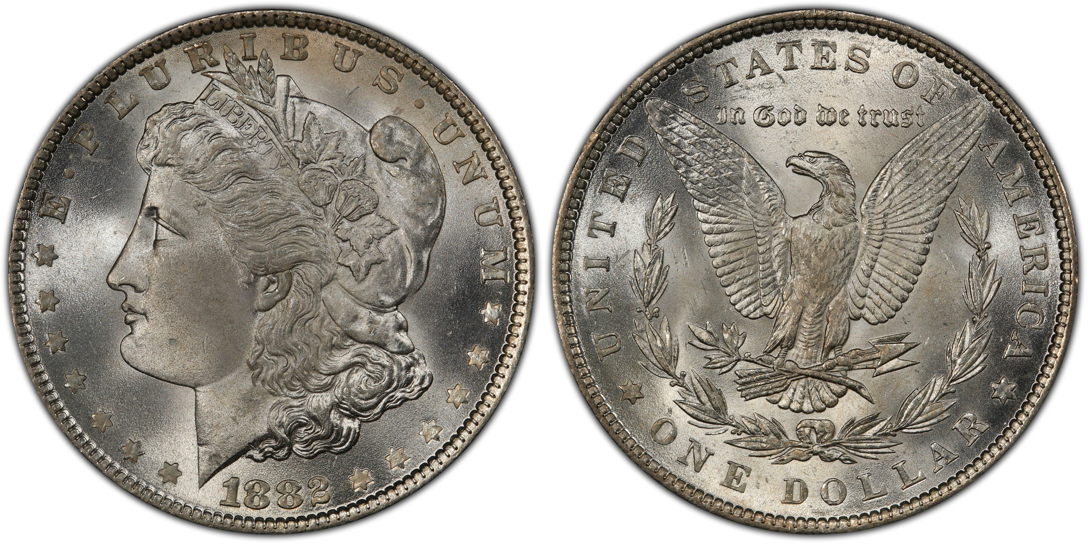 1882 $1 Morgan Silver Dollar US Coin Choice About Uncirculated 