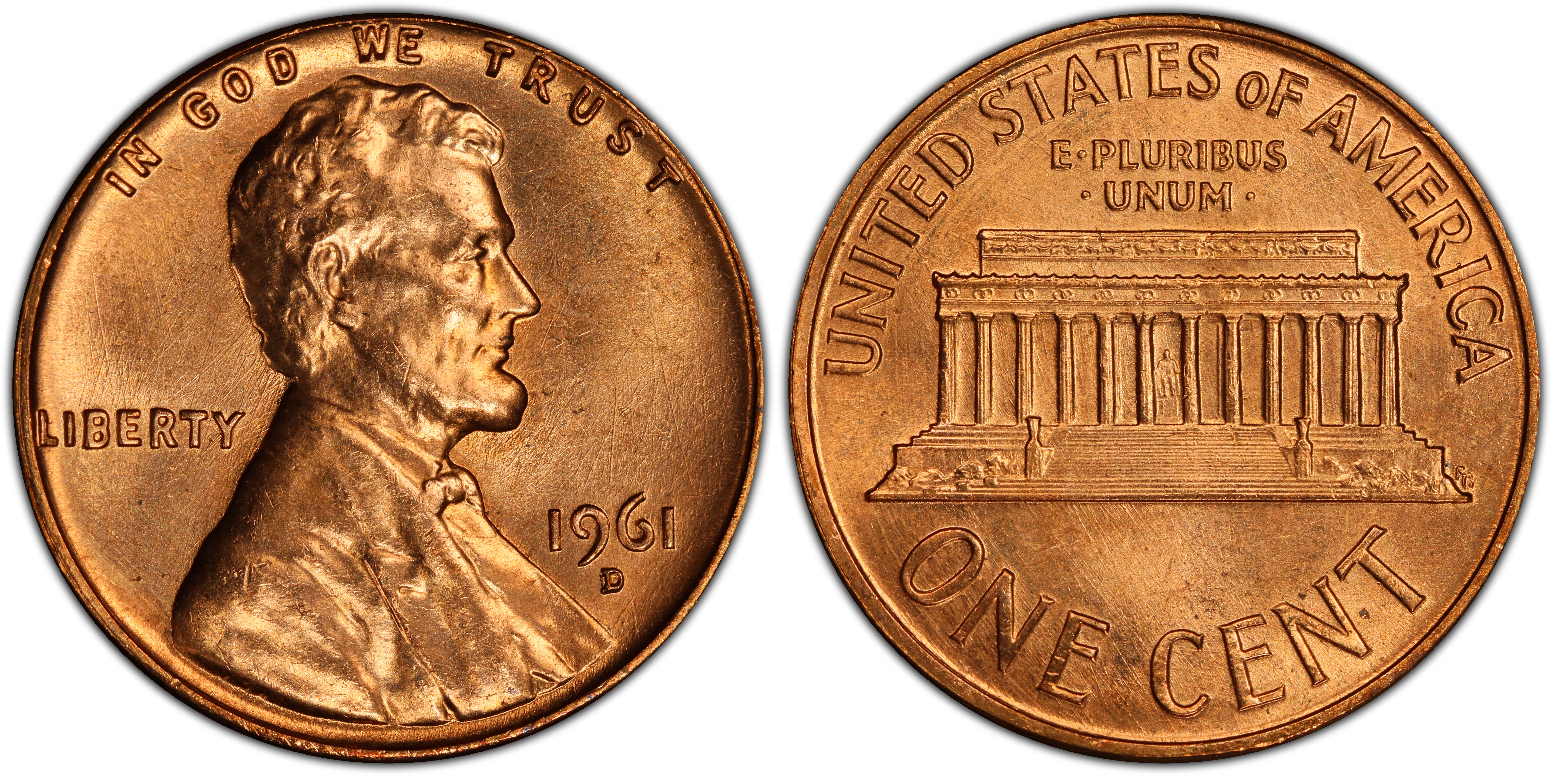 1961 D DDO top Lincoln Memorial Cent