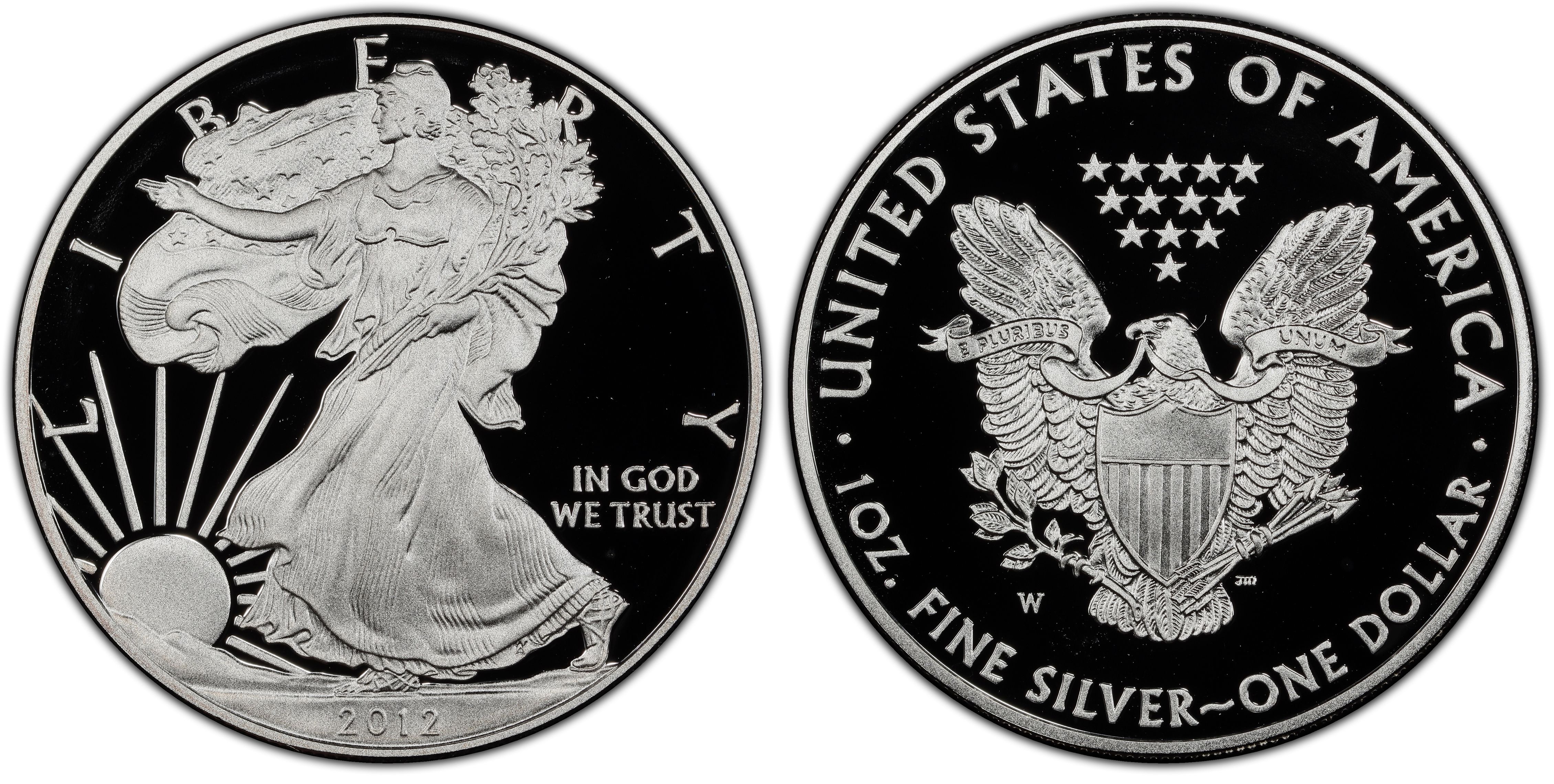 2012 W American Eagle Silver Proof Dollar Coin $1 US ASE Coin W/Box & COA 