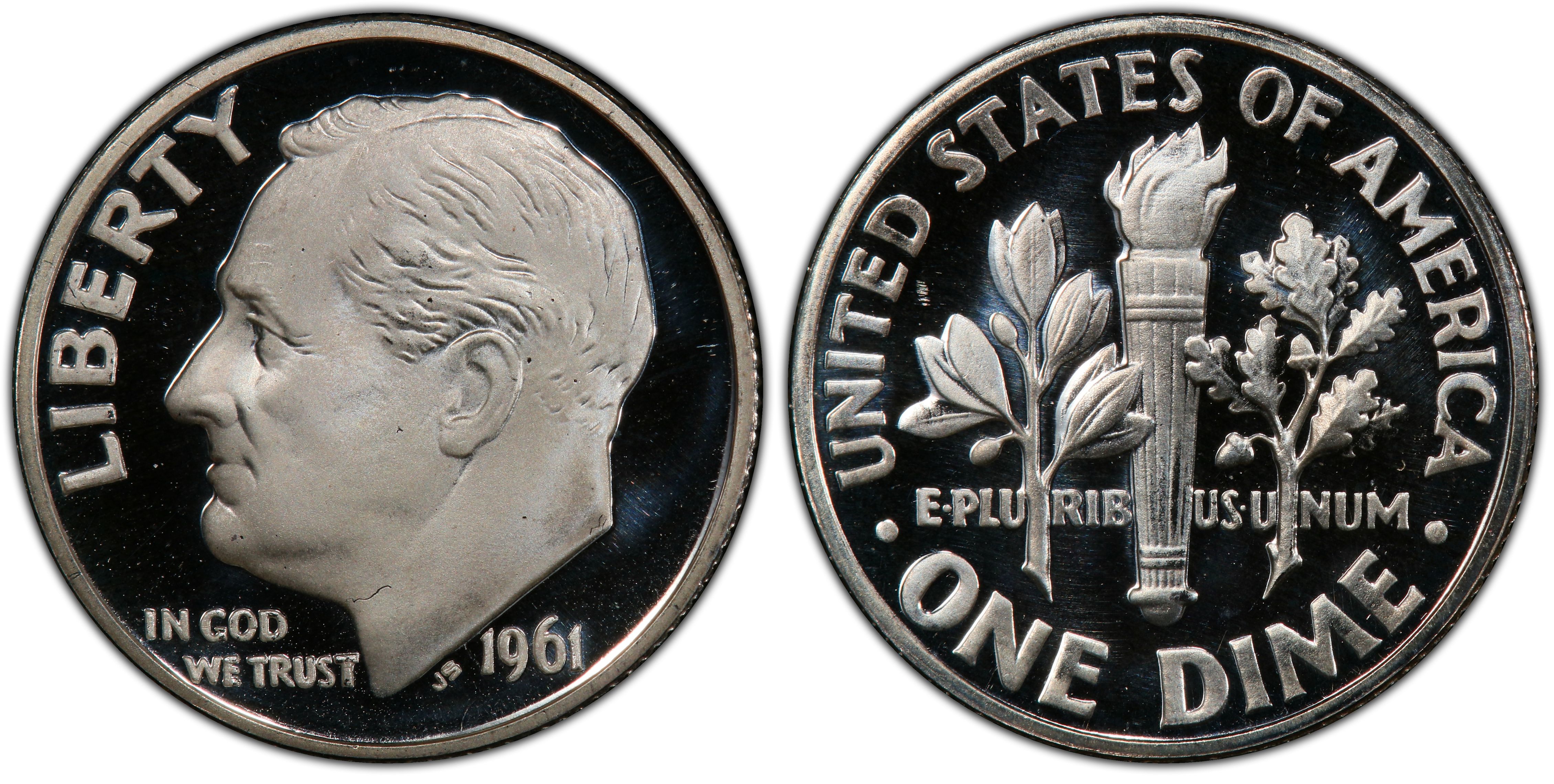 1961 10C, DCAM (Proof) Roosevelt Dime - PCGS CoinFacts