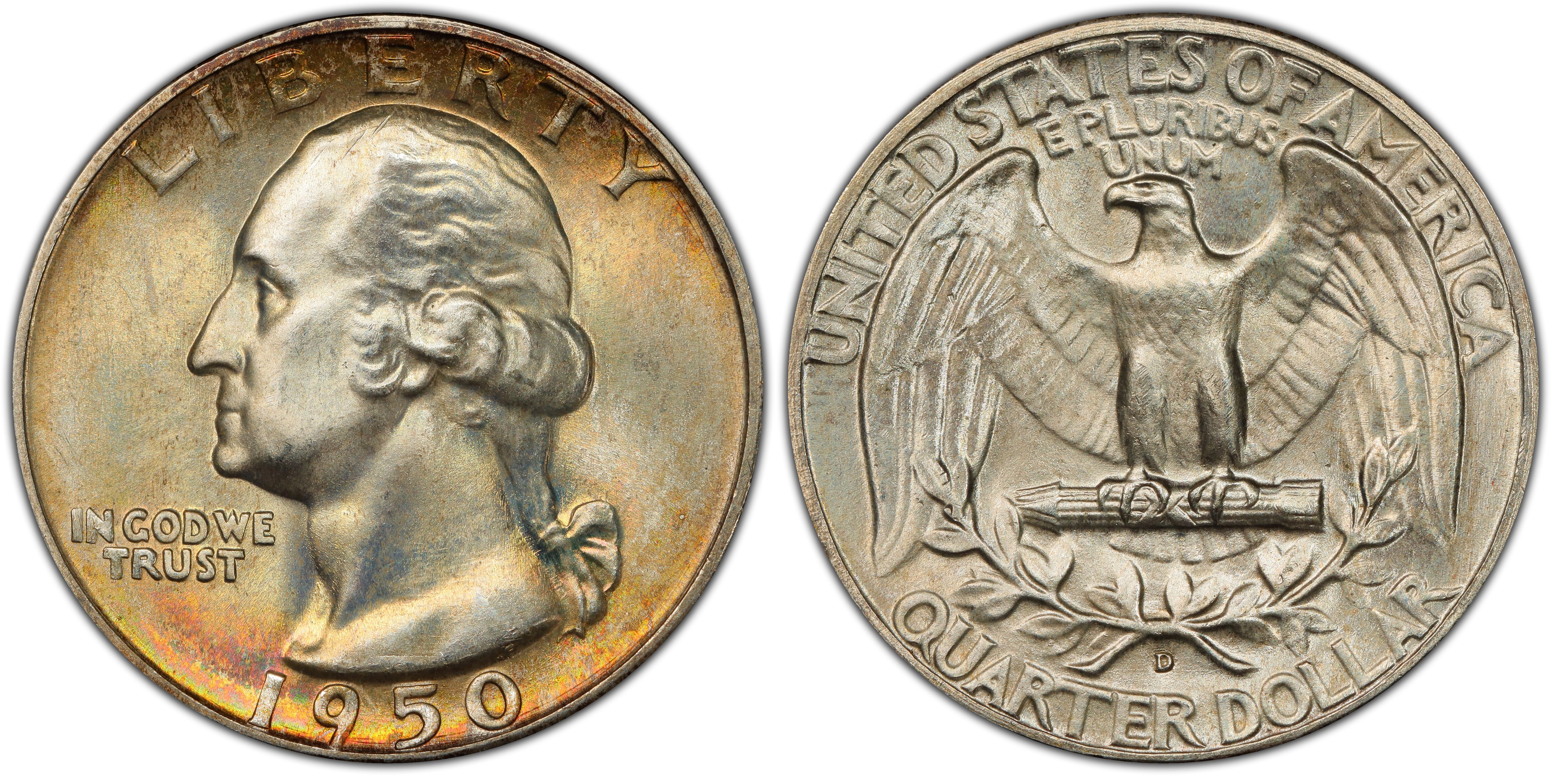 1950 D Washington Quarter AG About Good 90% Silver 25c US Coin Collectible 