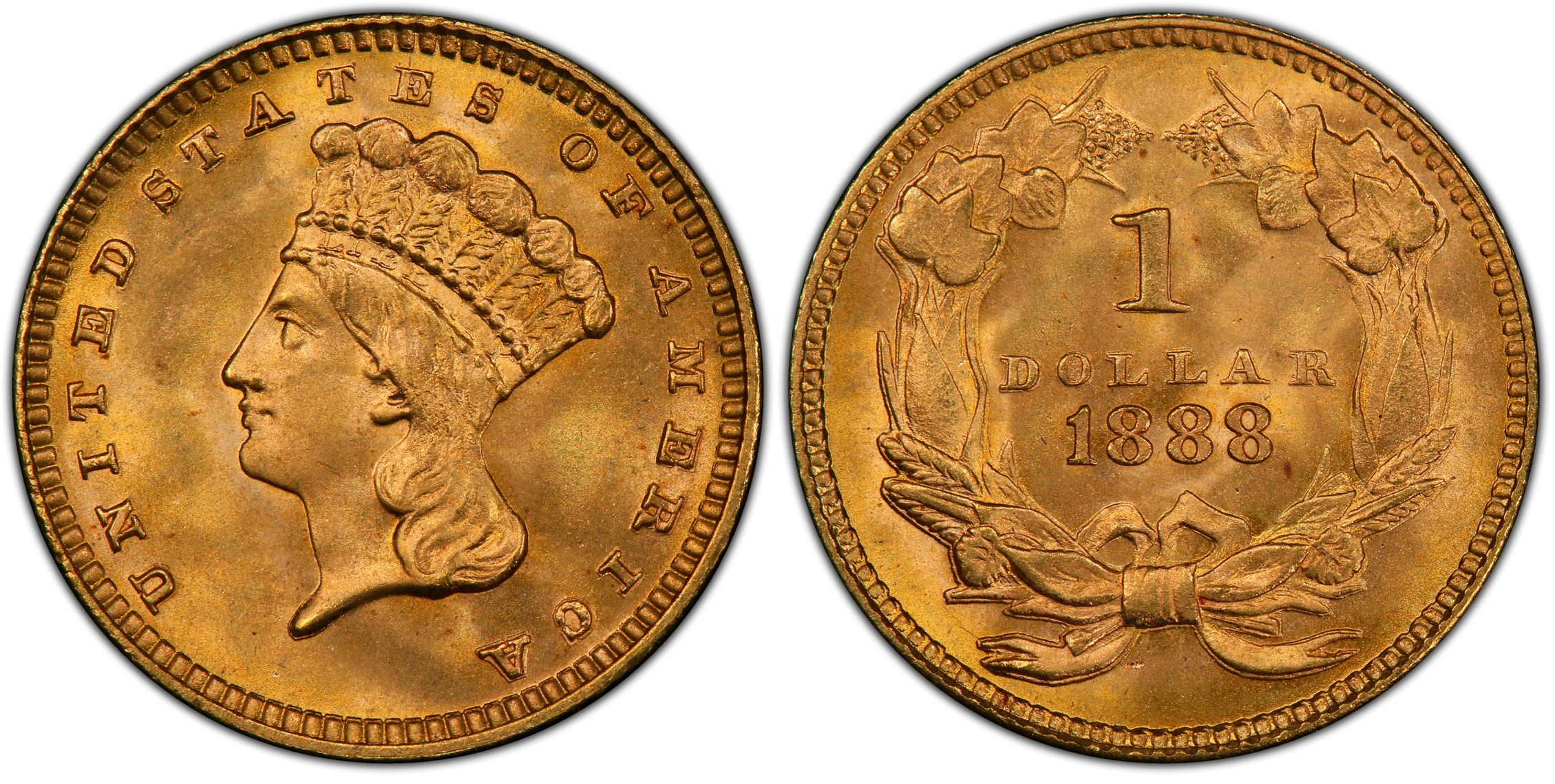 1888 G$1 (Regular Strike) Gold Dollar - PCGS CoinFacts