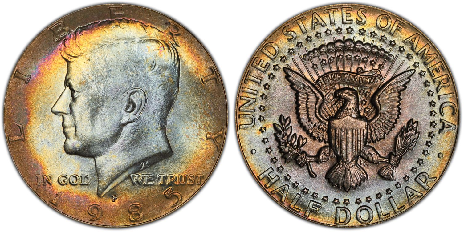 2 Coins *XF/AU NIFC *FREE SHIPPING 1985 P&D Kennedy Half Dollar Set 