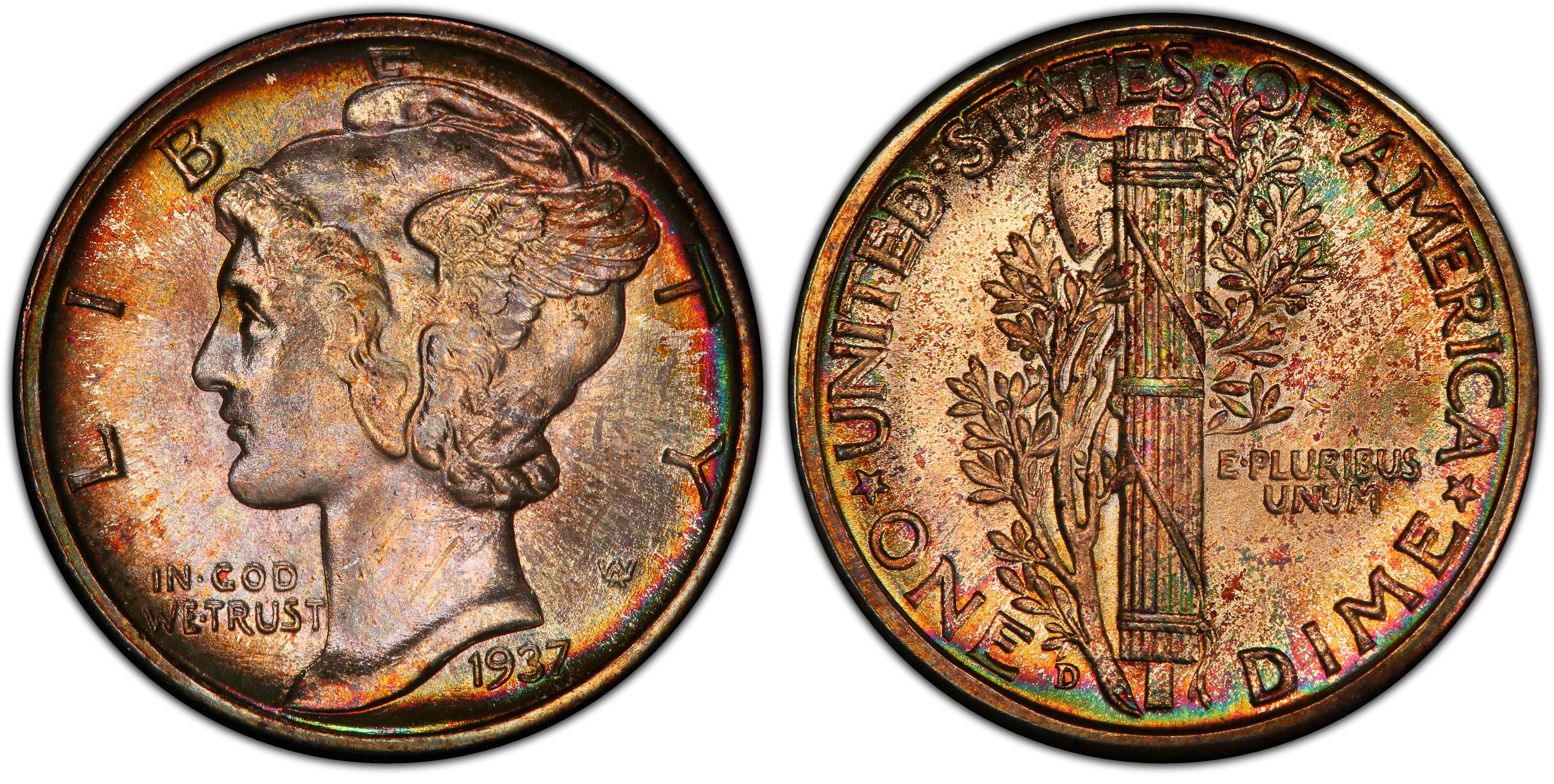 1937-D 10C (Regular Strike) Mercury Dime - PCGS CoinFacts