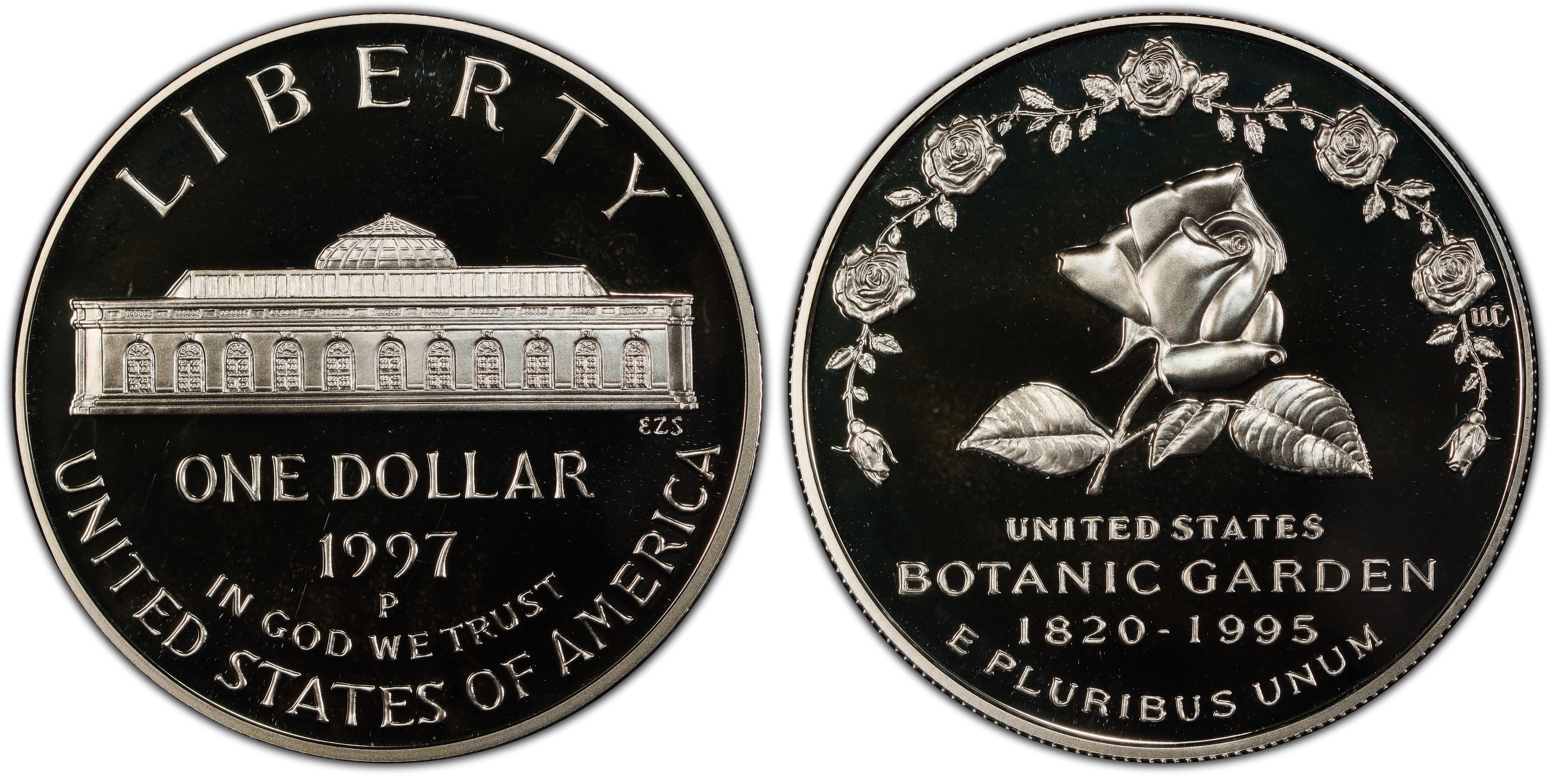 1997-P $1 Botanical, DCAM (Proof) Modern Silver and Clad