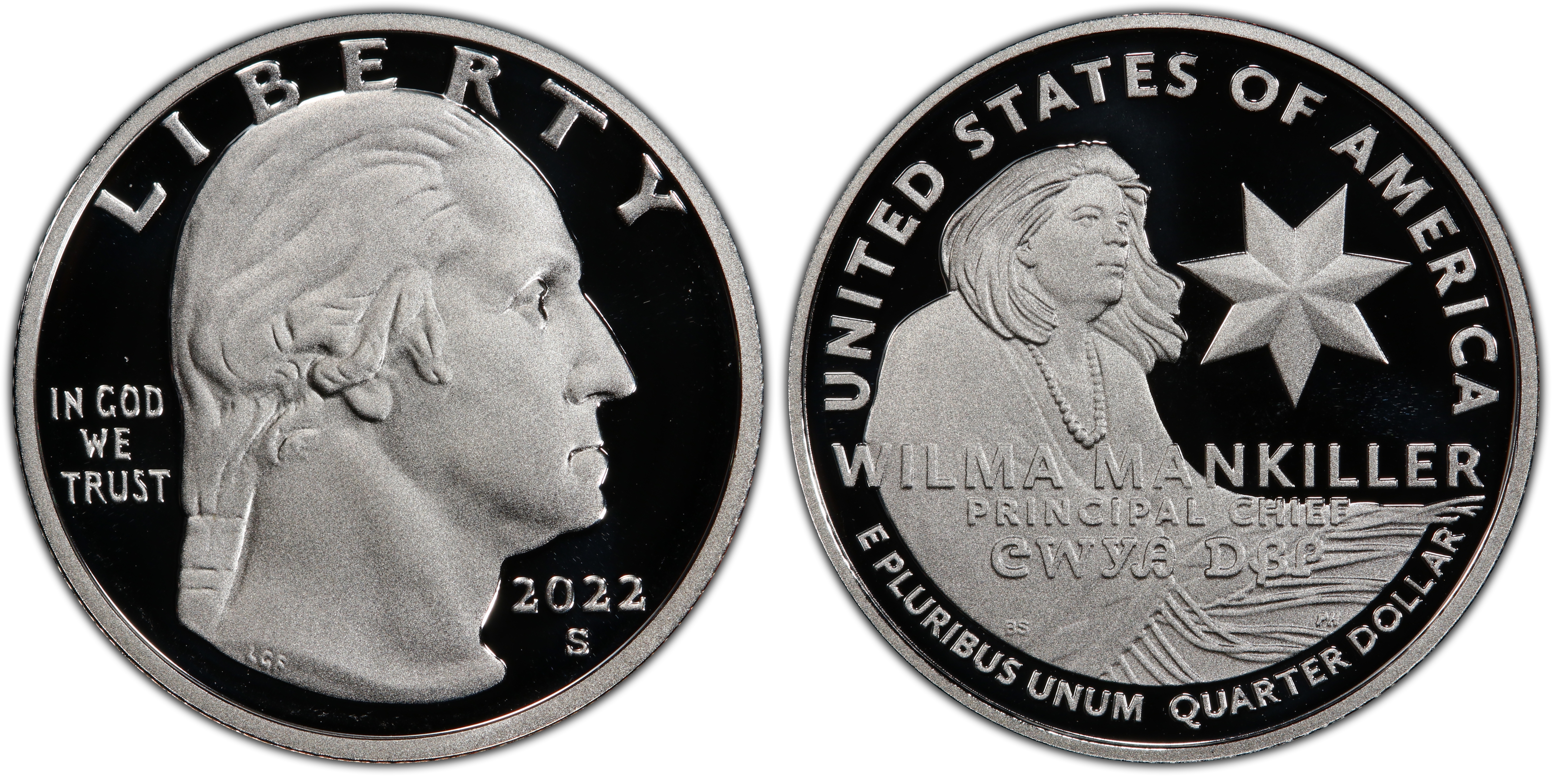 2022-S 25C Wilma Mankiller-Silver, DCAM (Proof) American Women Quarters ...