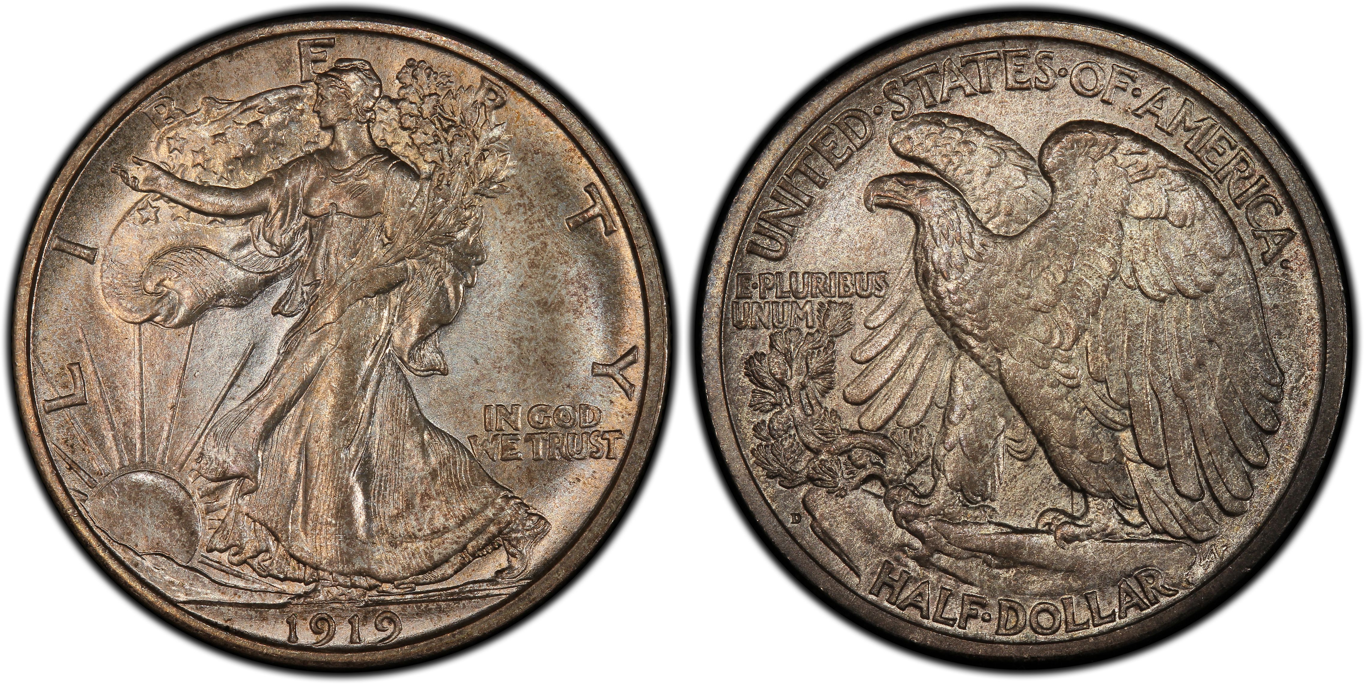 1919-D Walking Liberty 50 Cents (Half Dollar)
