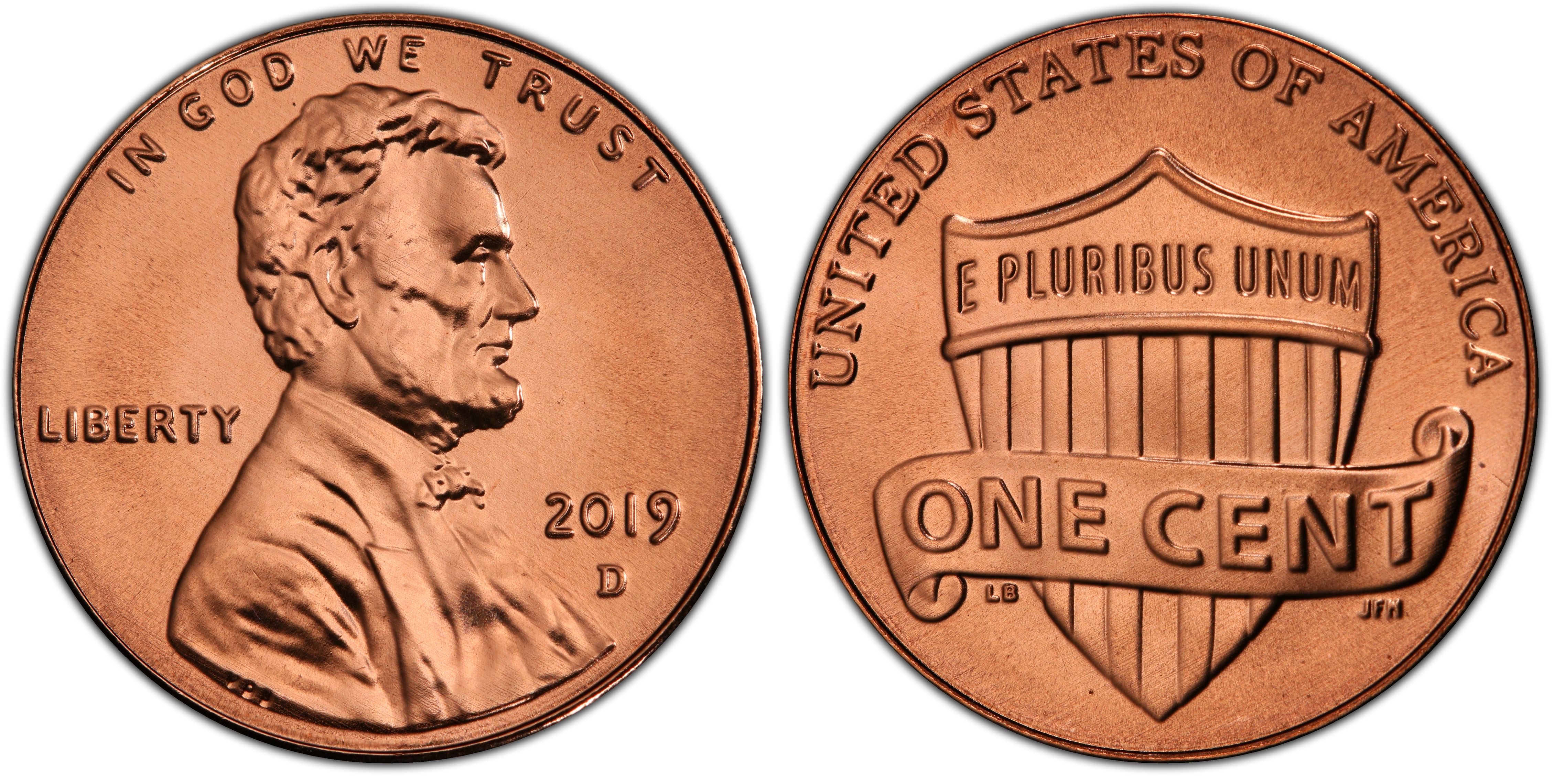 Penny   *AU OR BETTER*  **FREE SHIPPING** 2019 D Lincoln Shield Cent 