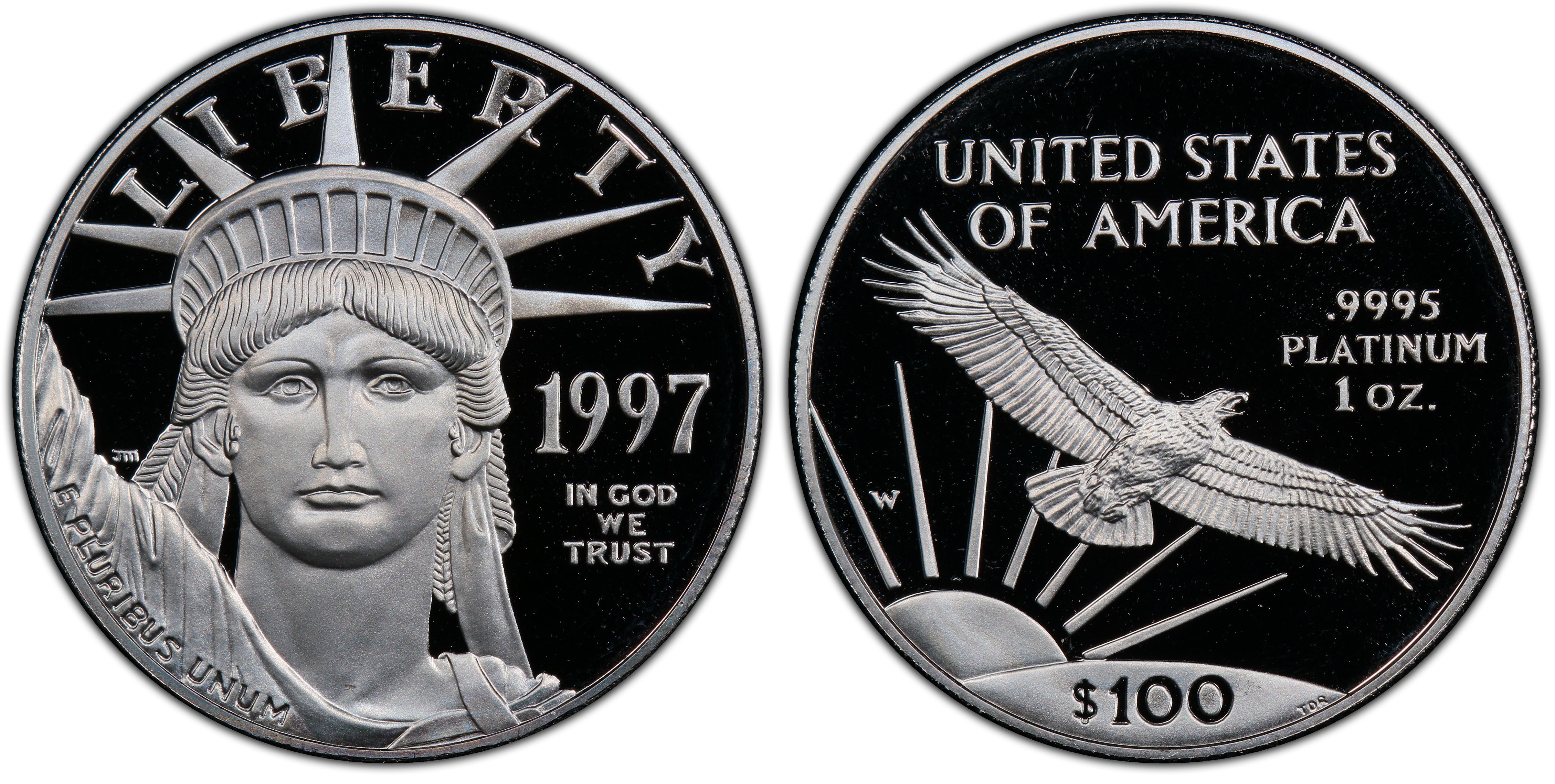 1997-W $100 Statue of Liberty, DCAM (Proof) Platinum Eagles - PCGS