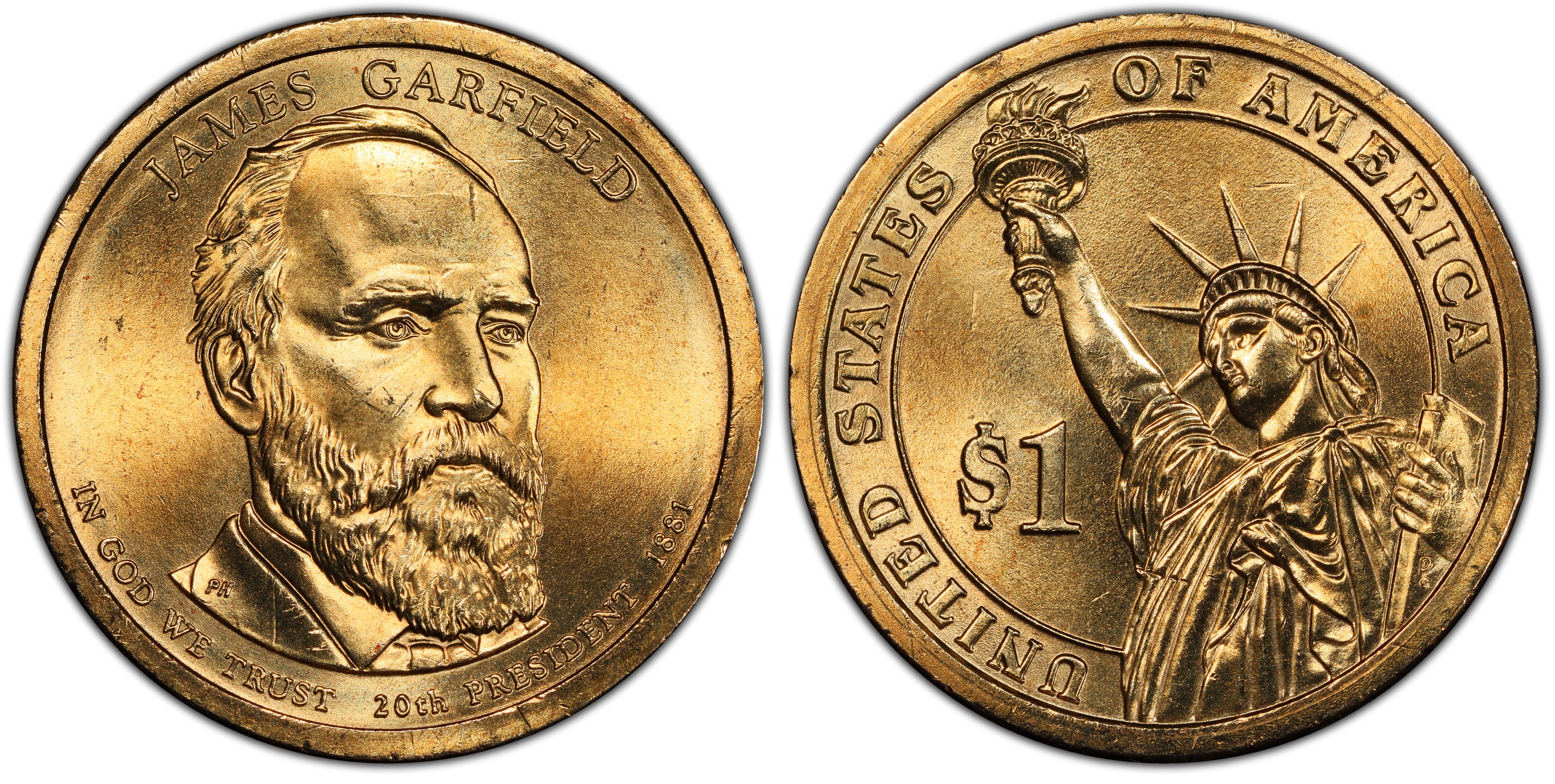 2011-P $1 James Garfield Position A (Regular Strike) Presidential