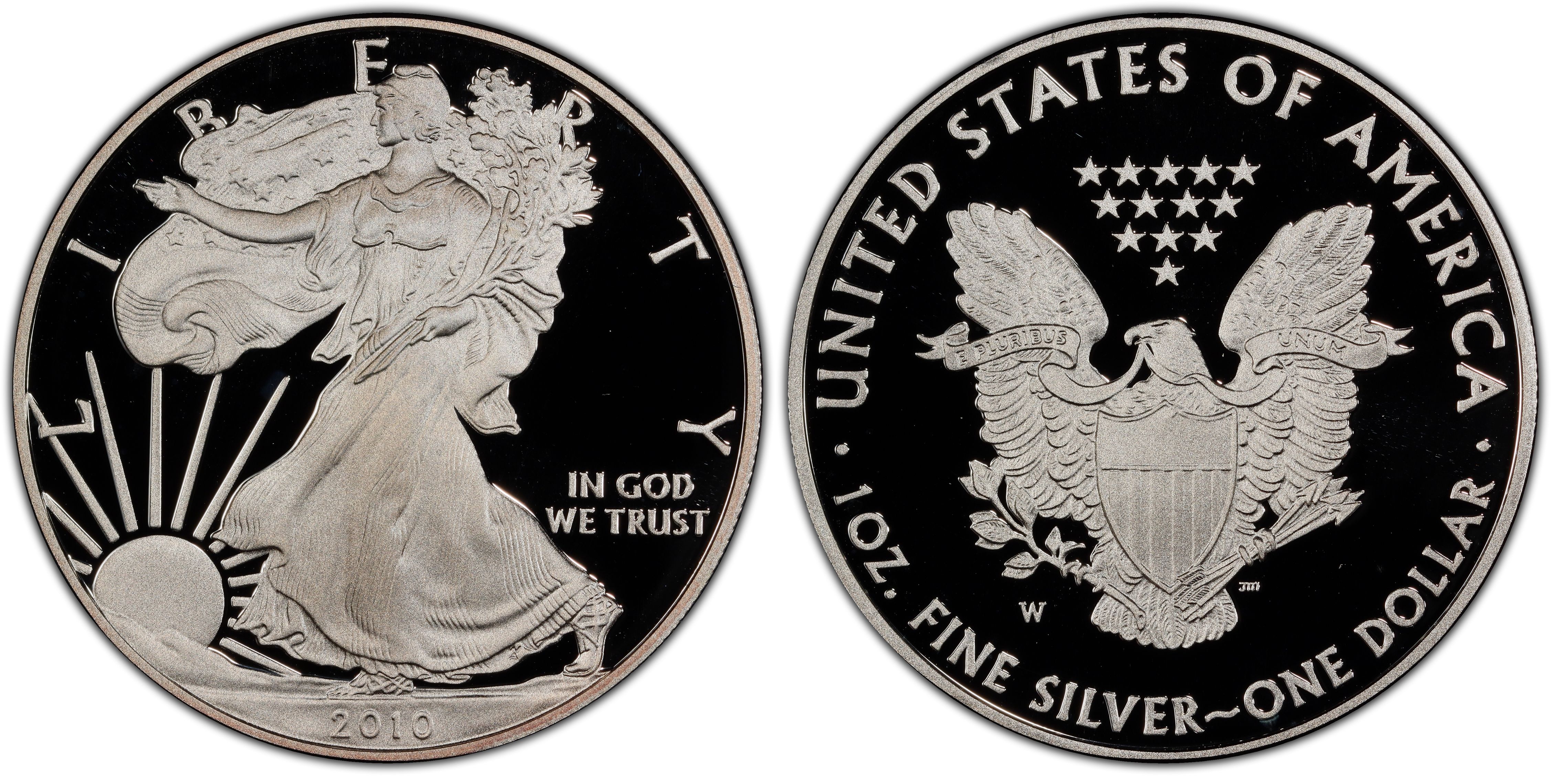 2010-W $1 Silver Eagle First Strike, DCAM (Proof) Silver Eagles