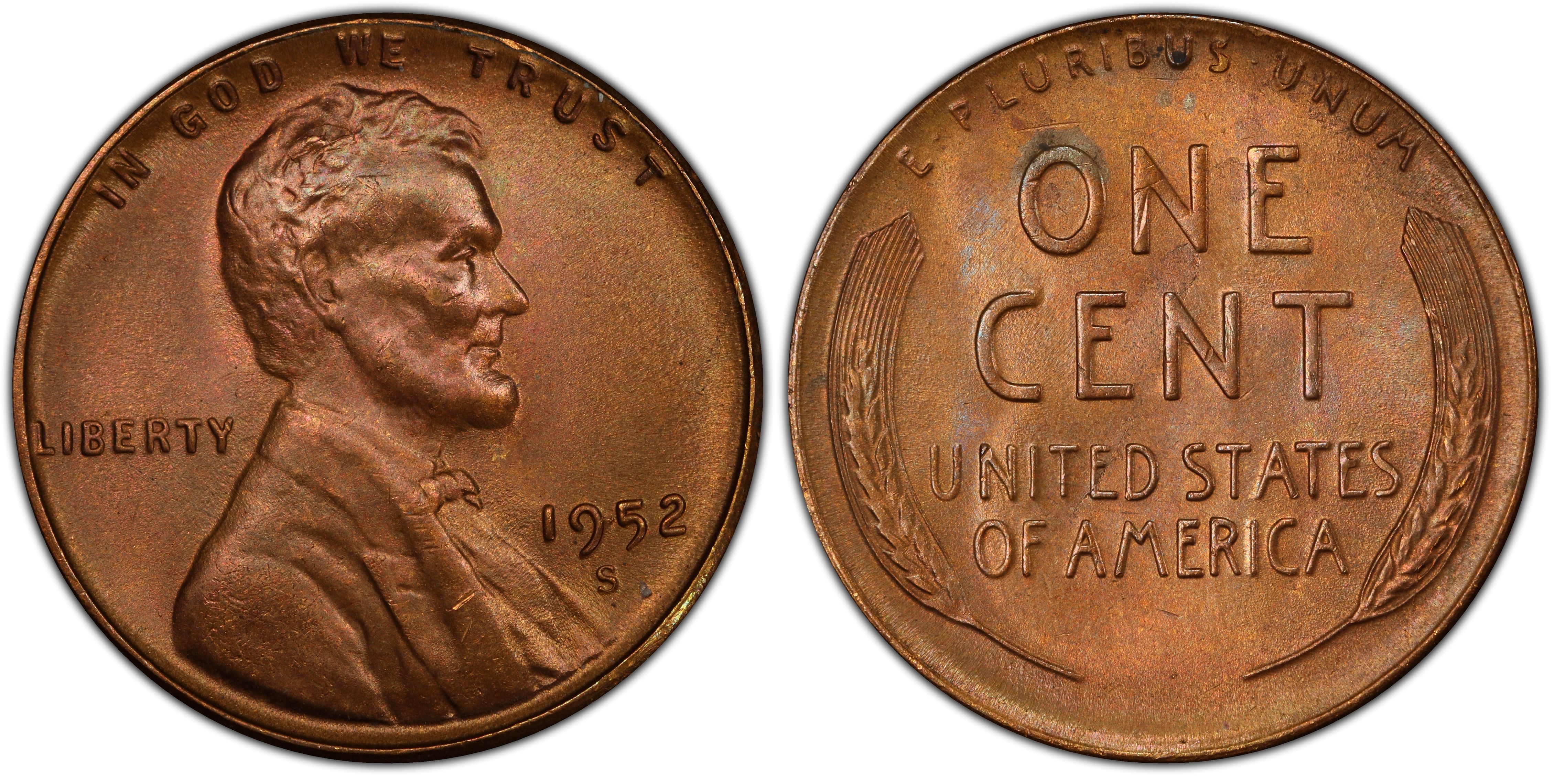 1952 S Lincoln Wheat Cent Penny Good 