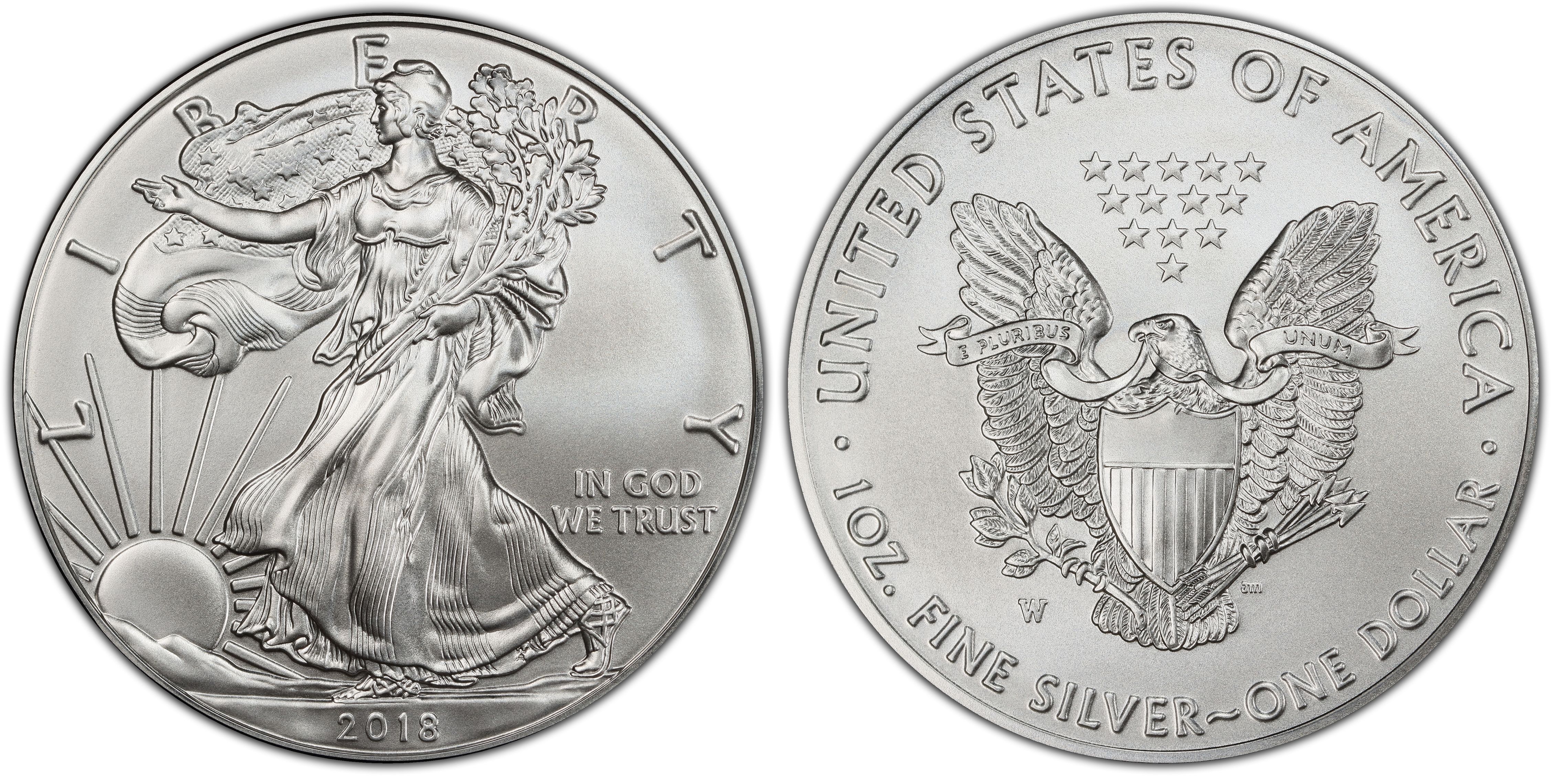2018-W Burnished $1 American Silver Eagle Box & COA Uncirculated Collectors Coin 