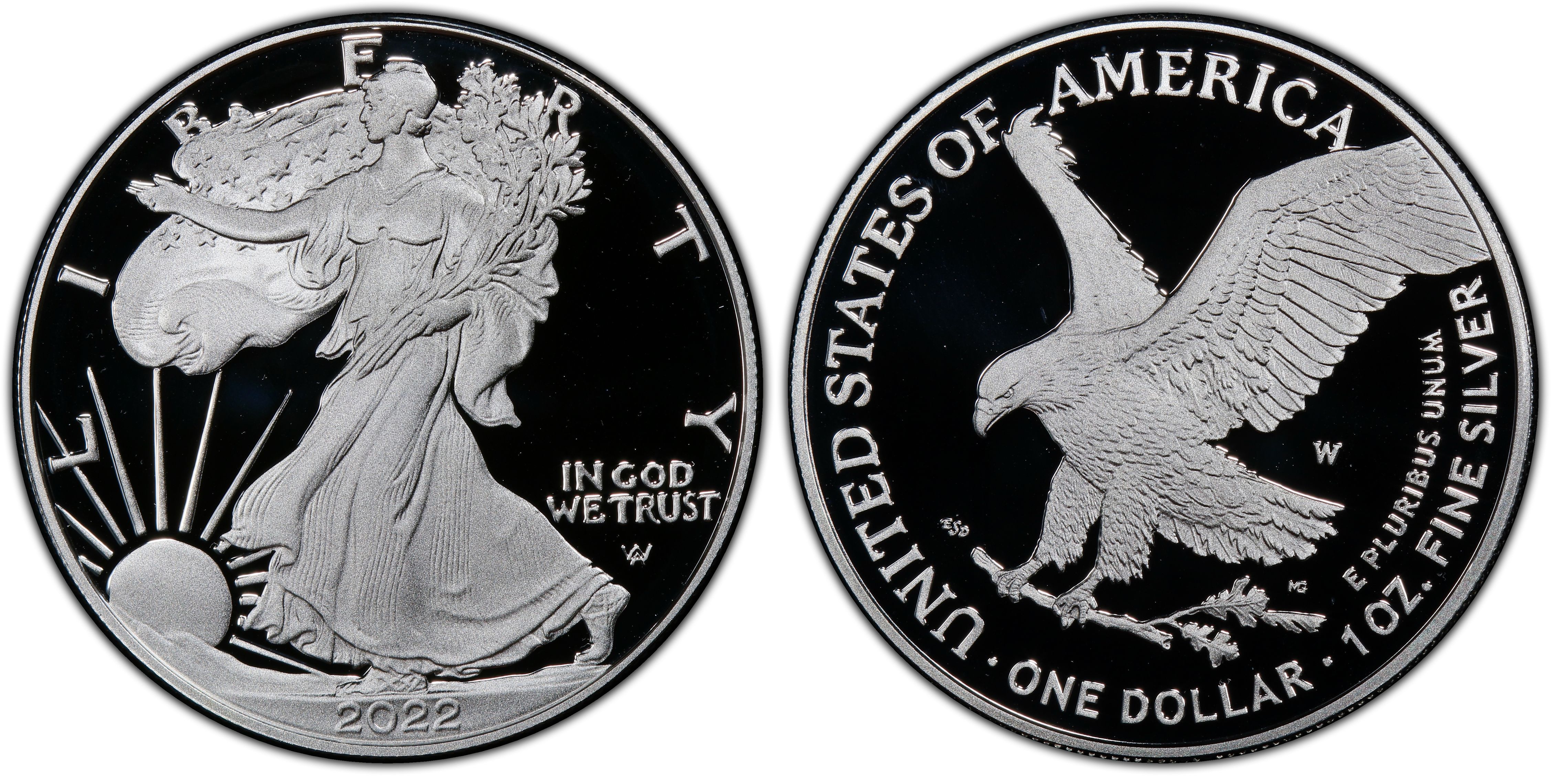 Images of Silver Eagles 2022W 1 Silver Eagle First Day of Issue, DCAM