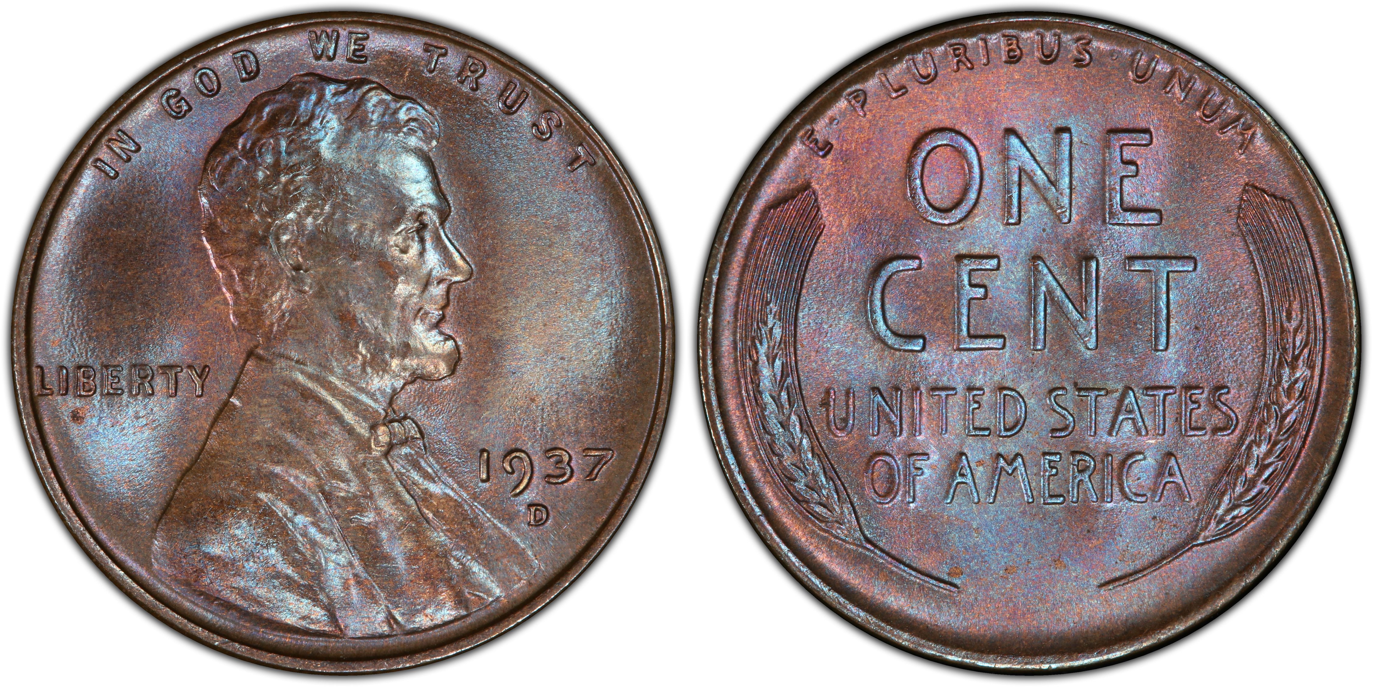 1937-D Lincoln Cent MS67+ Red PCGS