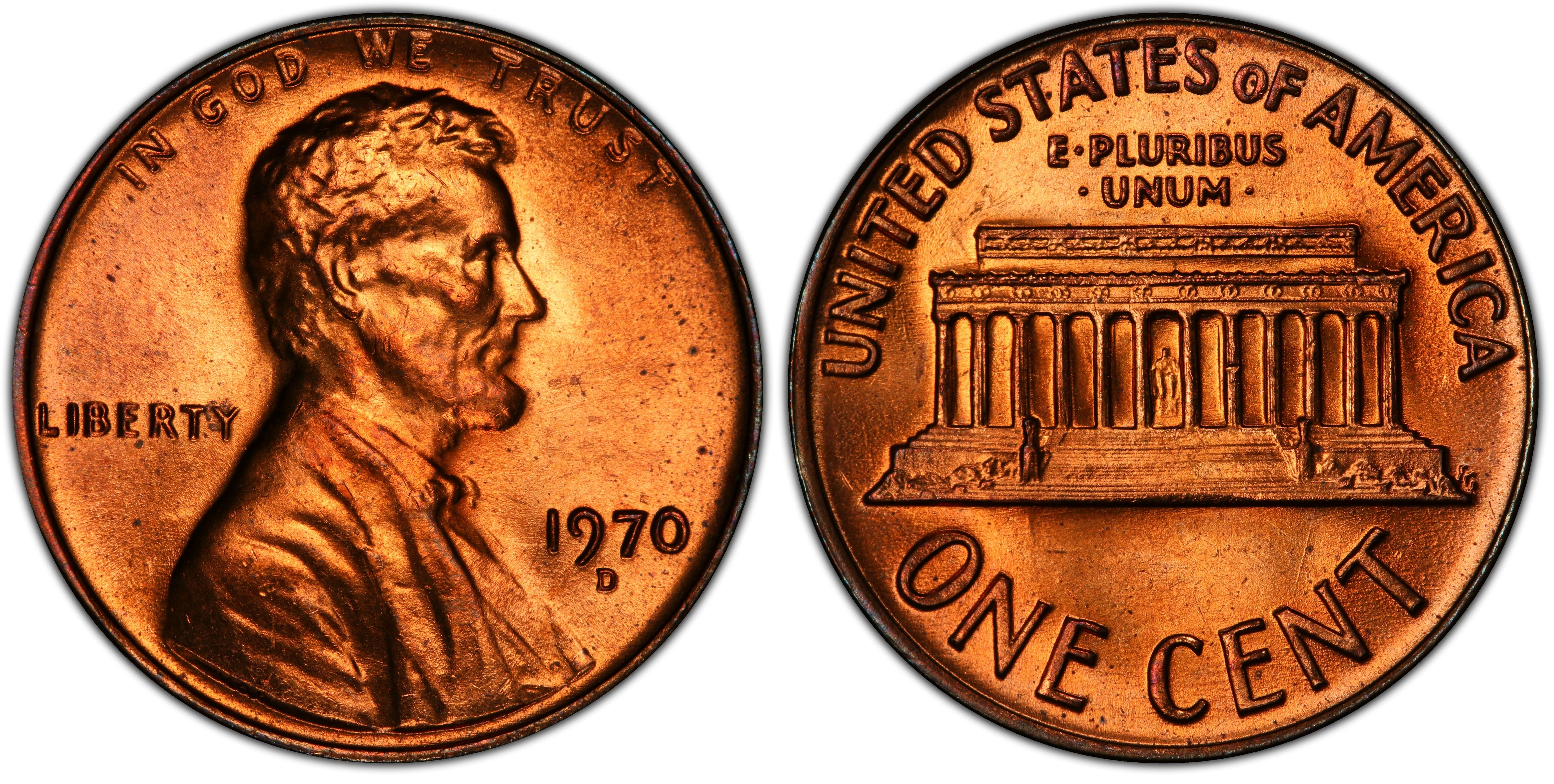 PDS Lincoln Cent Set Brilliant Uncirculated 1970 