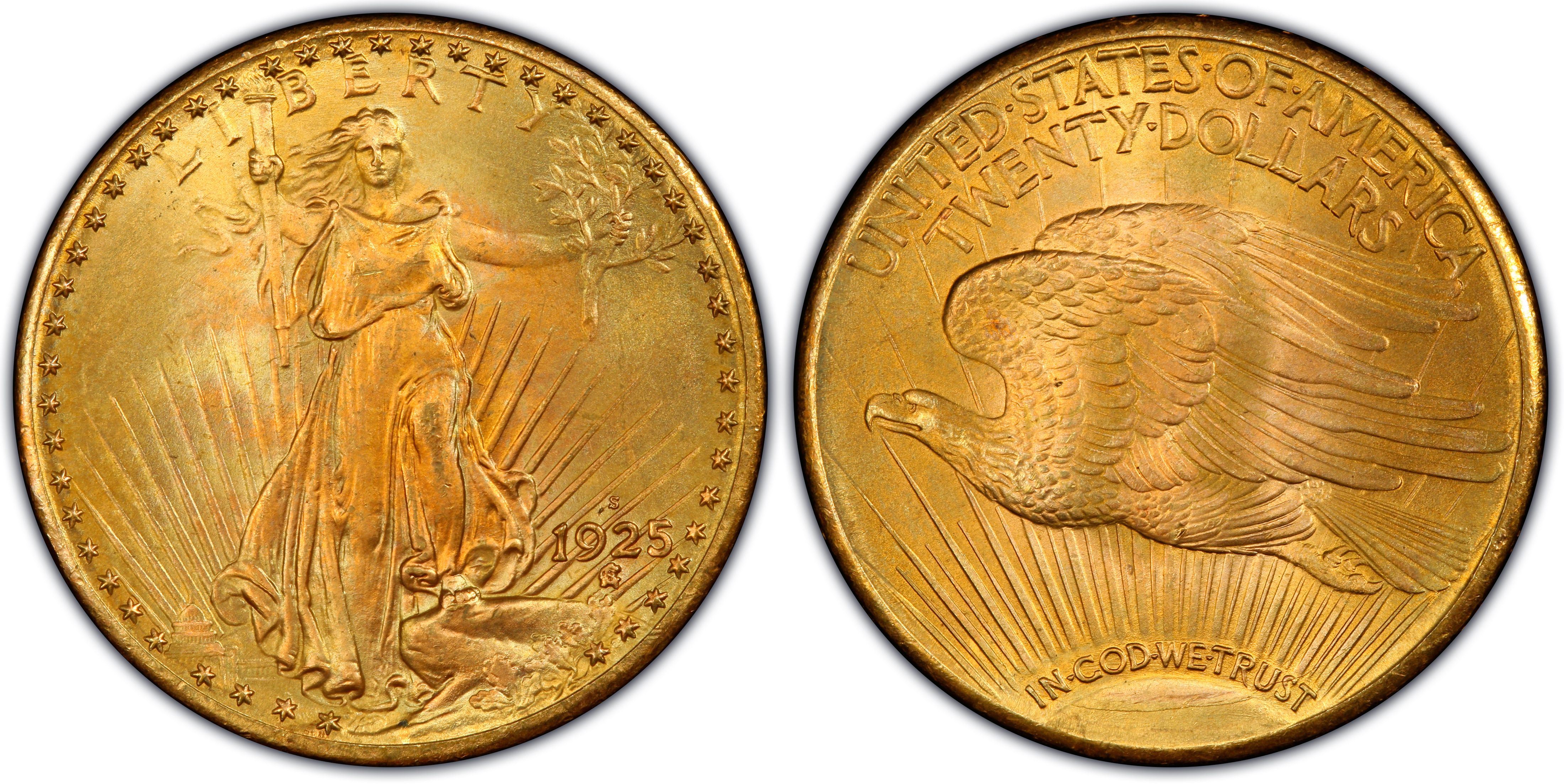 1925 $20 Saint-Gaudens Double Eagle BU PCGS SKU#151077 Prospector Label 